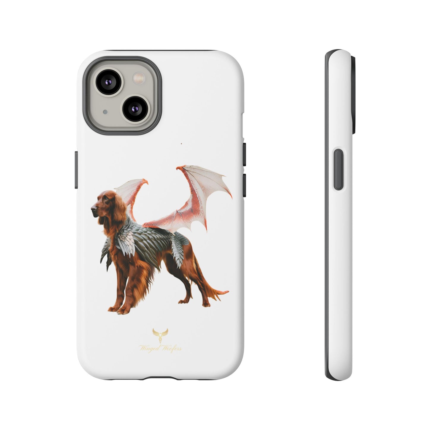 Fantasy Irish Setter with Dragon Wings Phone Case - Tough Cases with Winged Dog Design