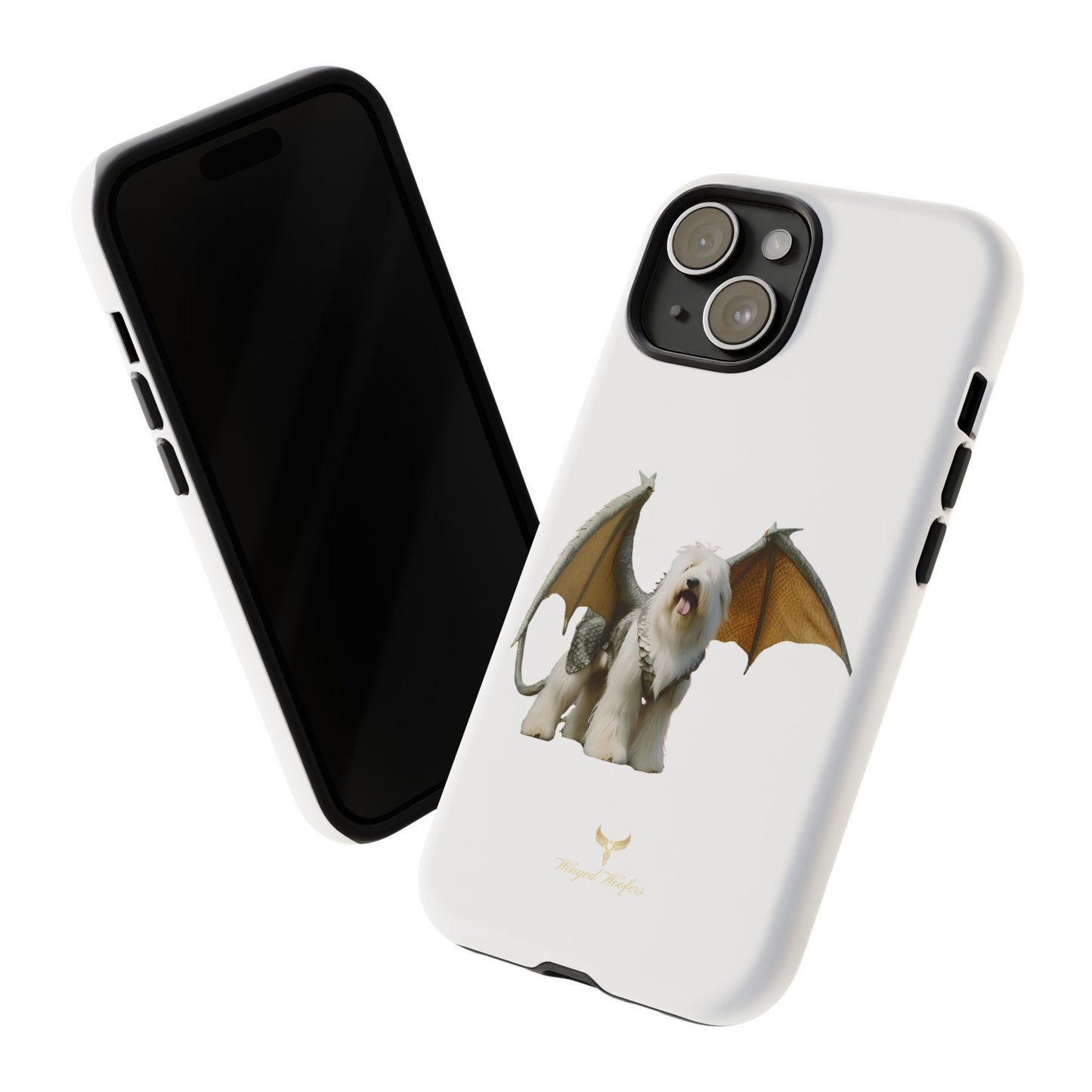 Fantasy Old English Sheepdog Phone Case - Tough Cases with Unique Dragon Wings Design