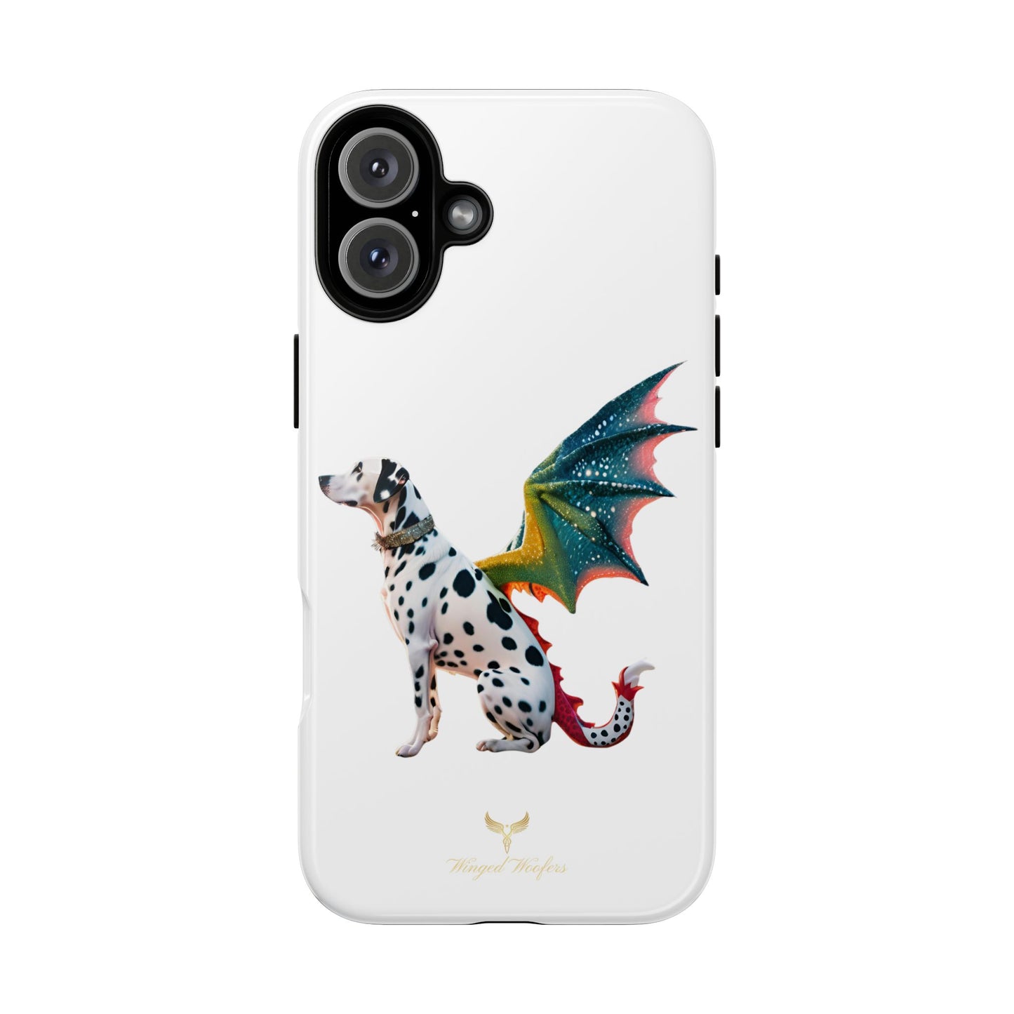 Whimsical Dog Art Phone Case – Tough Cases Featuring Dragon Dalmatian Design