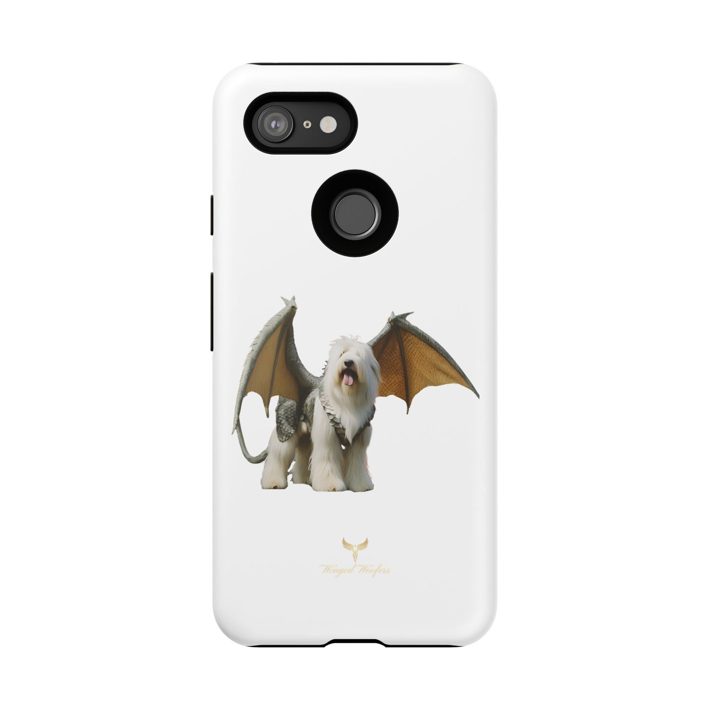 Fantasy Old English Sheepdog Phone Case - Tough Cases with Unique Dragon Wings Design