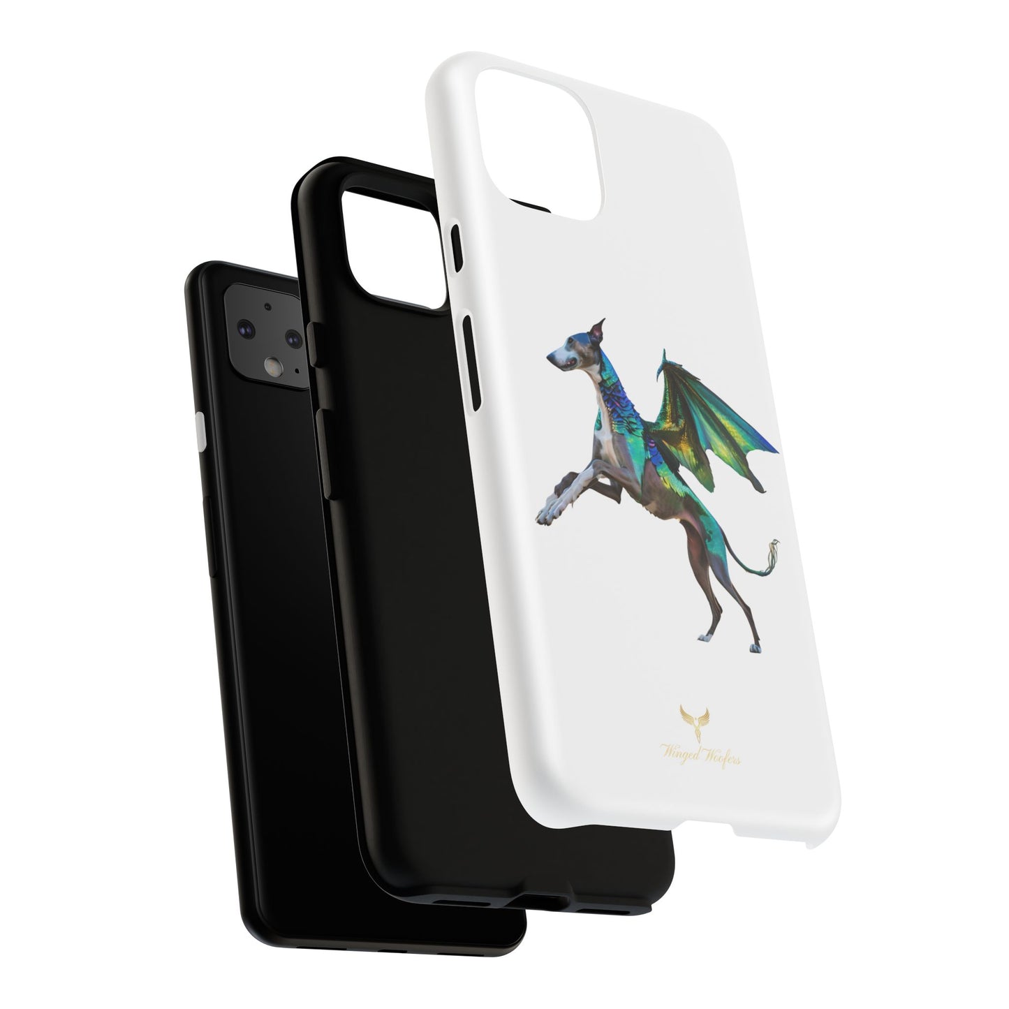 Fantasy Greyhound Dog Phone Case - Whimsical Winged Design for Pet Lovers