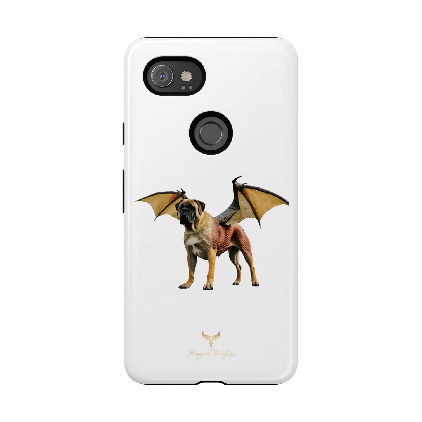 Fantasy Bullmastiff Dog Dragon Phone Case - Tough Cases with Winged Design