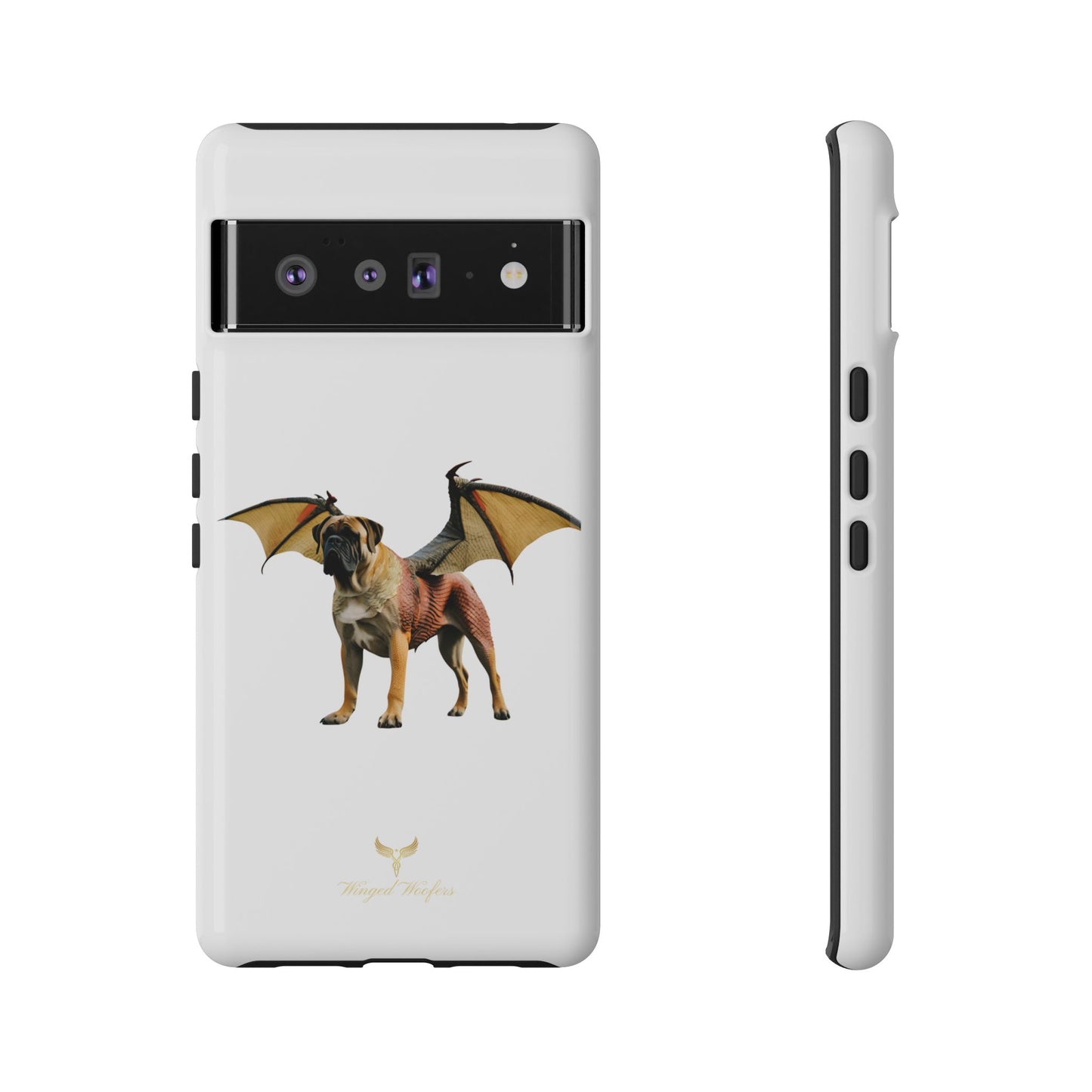 Fantasy Bullmastiff Dog Dragon Phone Case - Tough Cases with Winged Design