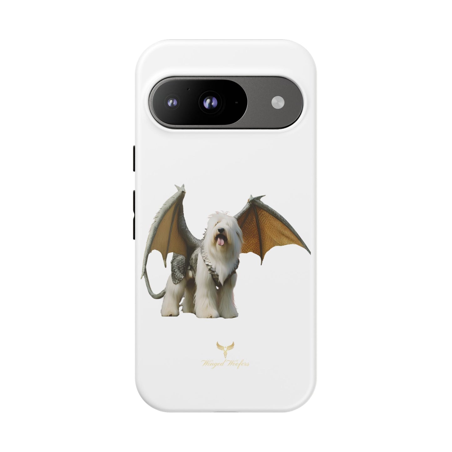 Fantasy Old English Sheepdog Phone Case - Tough Cases with Unique Dragon Wings Design