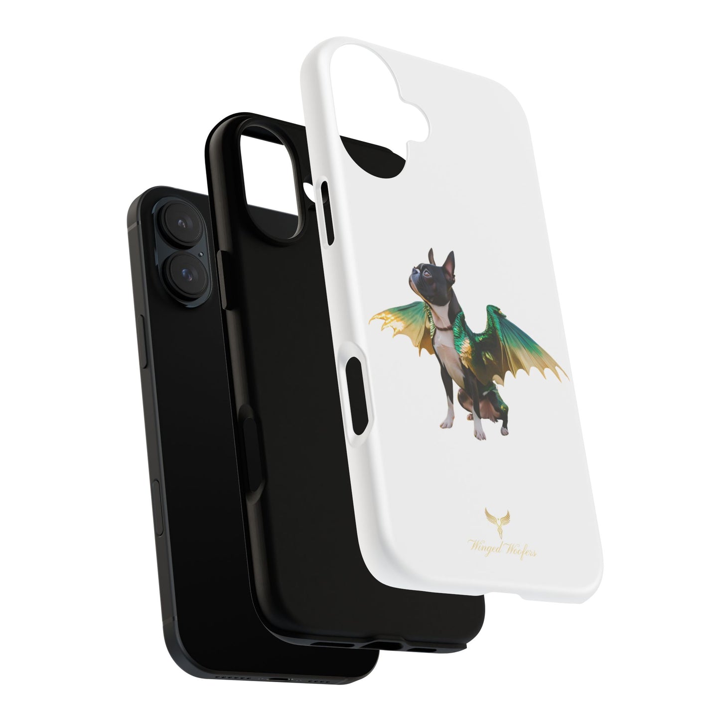 Fantasy Boston Terrier Dog Case - Tough Pet Protection with Wings Design