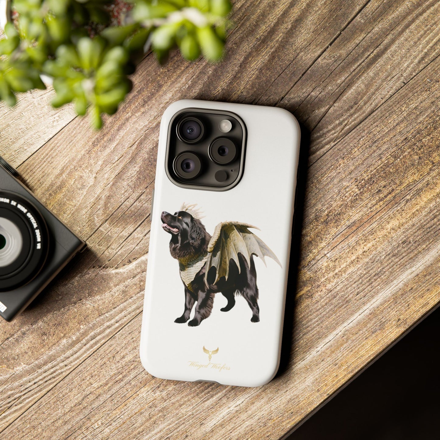 Magical Newfoundland Dog Phone Case - Tough & Stylish Cover with Winged Canine Design