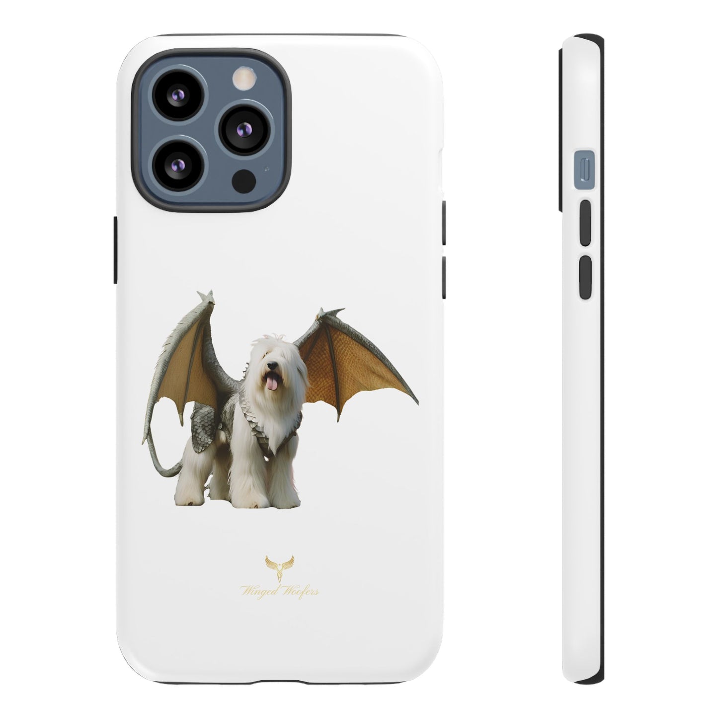 Fantasy Old English Sheepdog Phone Case - Tough Cases with Unique Dragon Wings Design