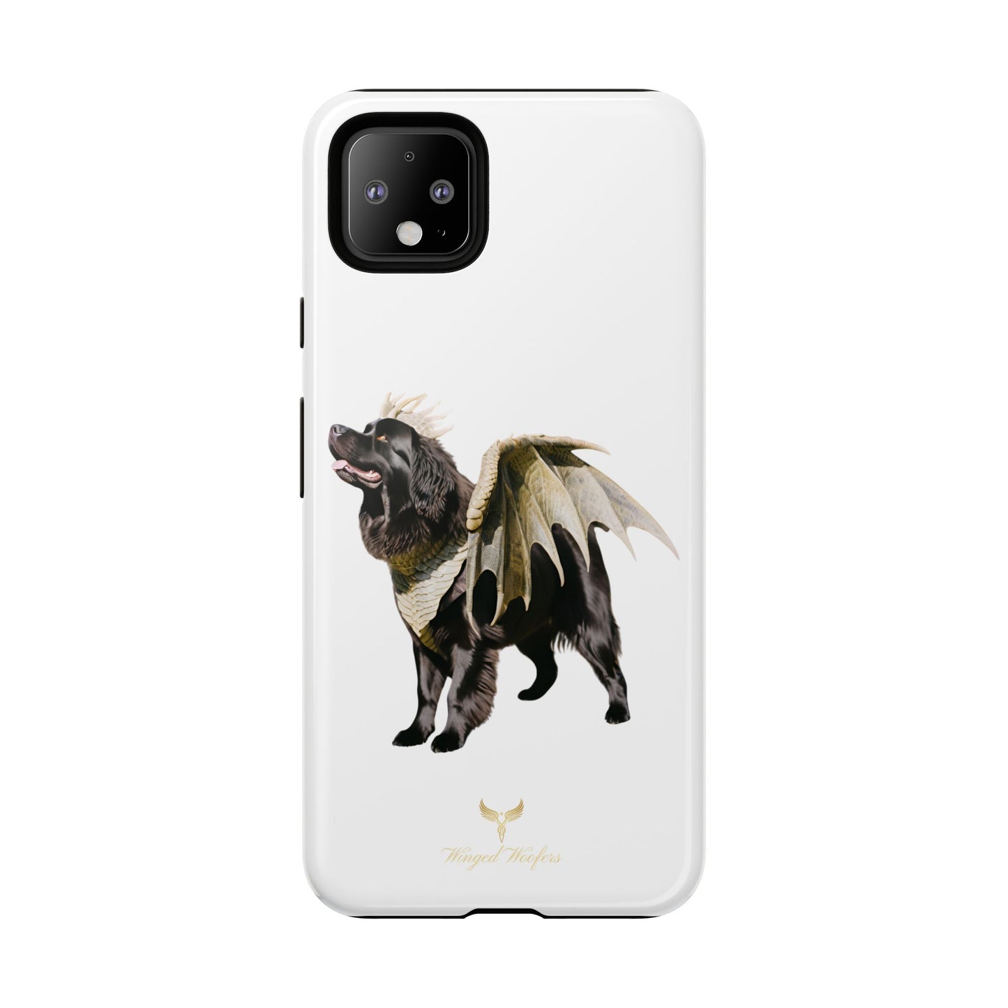 Magical Newfoundland Dog Phone Case - Tough & Stylish Cover with Winged Canine Design