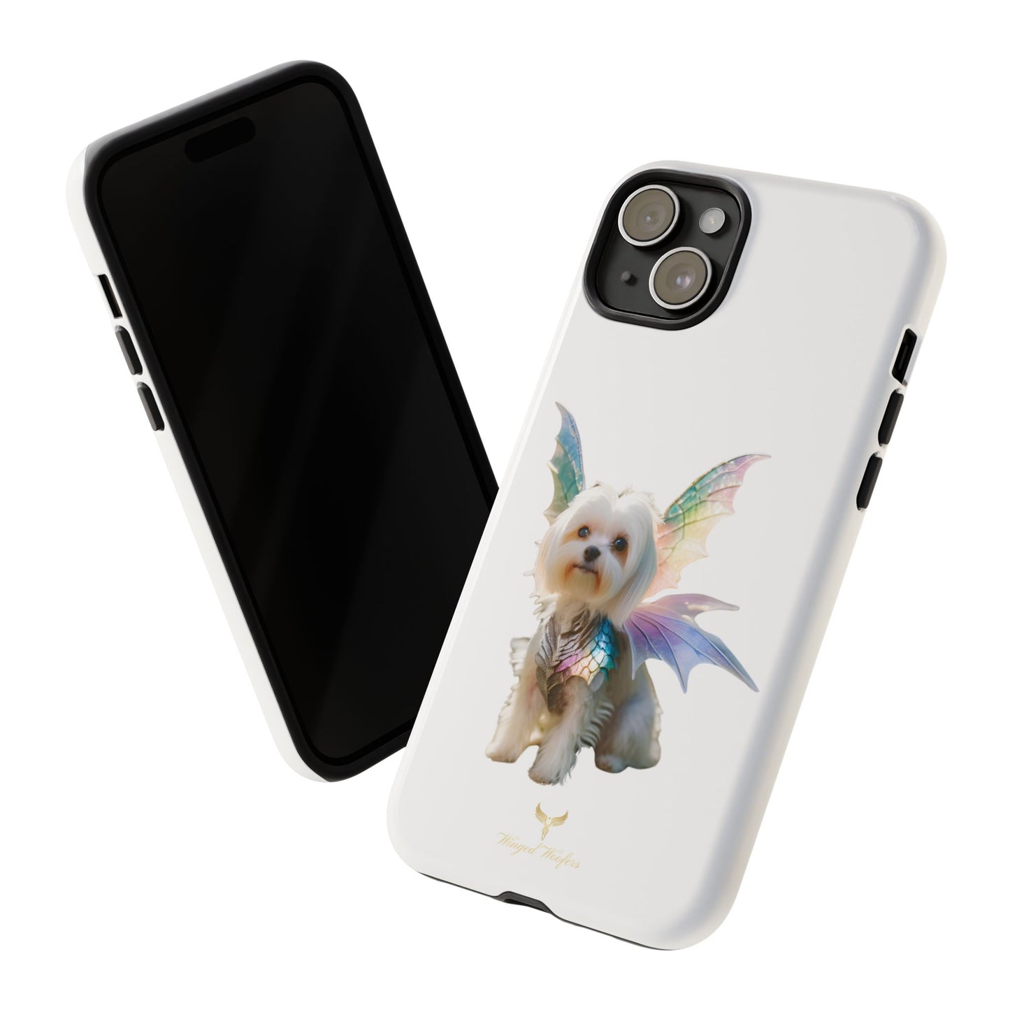 Maltese Dog with Wings Tough Phone Cases