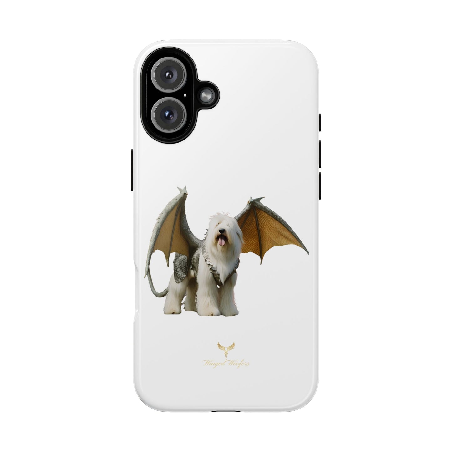 Fantasy Old English Sheepdog Phone Case - Tough Cases with Unique Dragon Wings Design