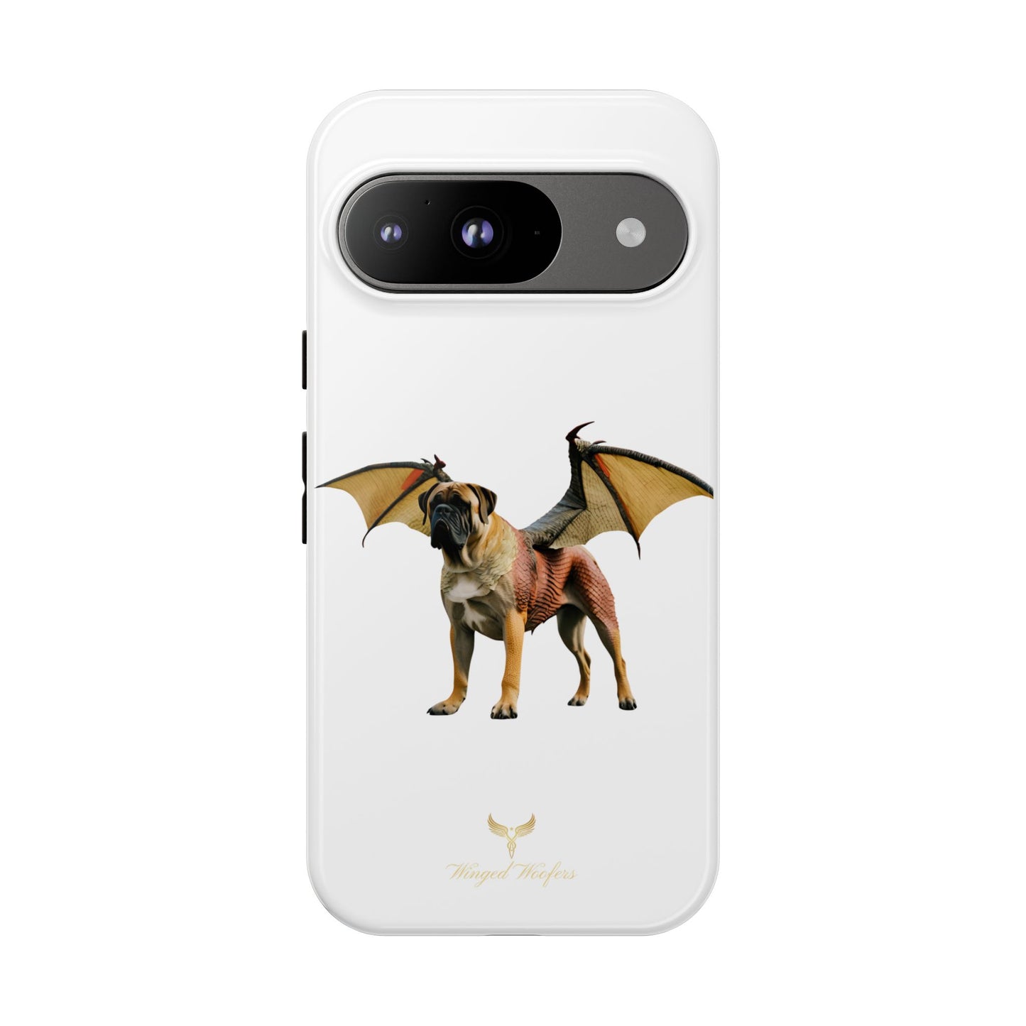 Fantasy Bullmastiff Dog Dragon Phone Case - Tough Cases with Winged Design