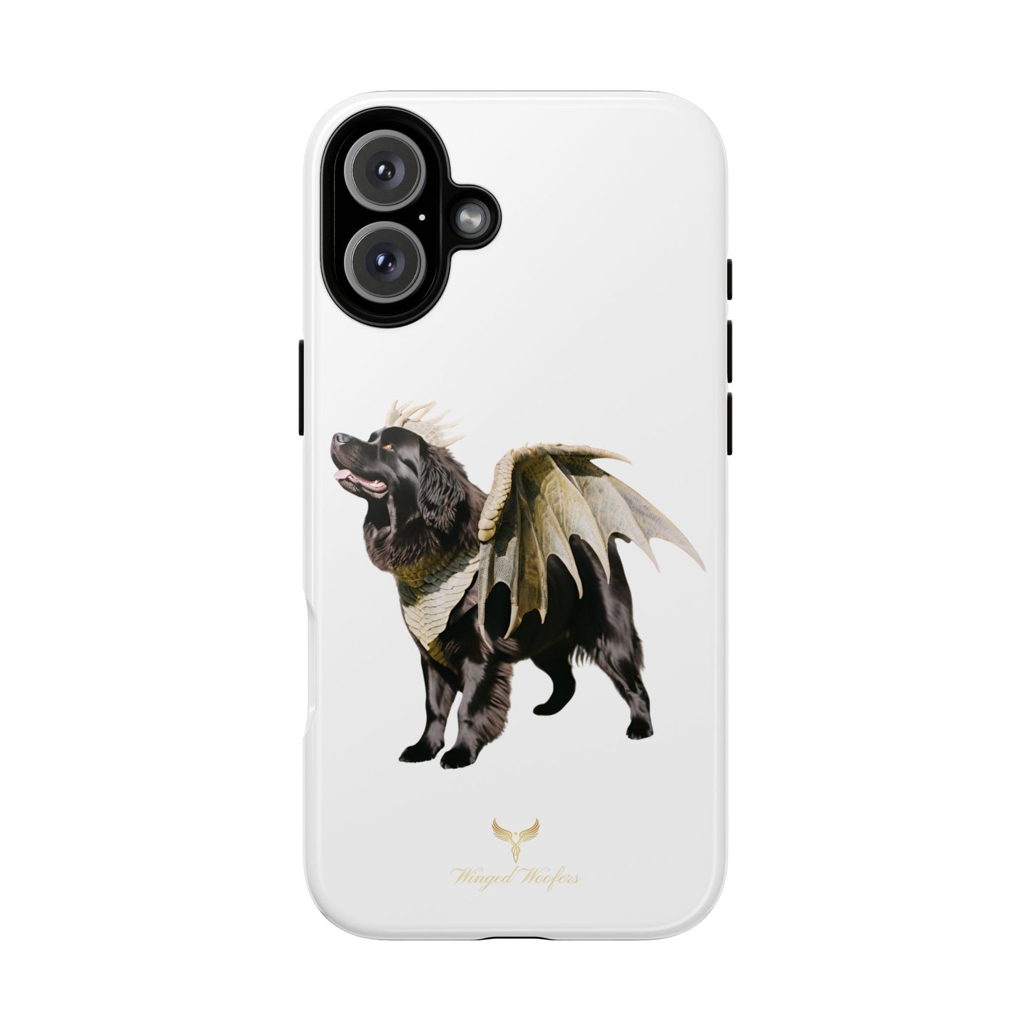 Magical Newfoundland Dog Phone Case - Tough & Stylish Cover with Winged Canine Design