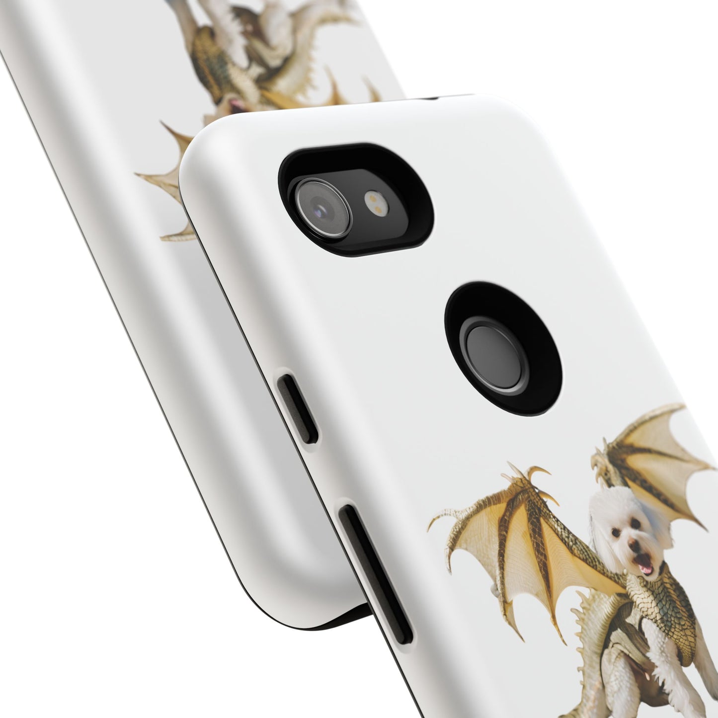 Cute Dragon Bichon Frisé Dog Phone Case - Tough and Stylish Pet-Themed Cover