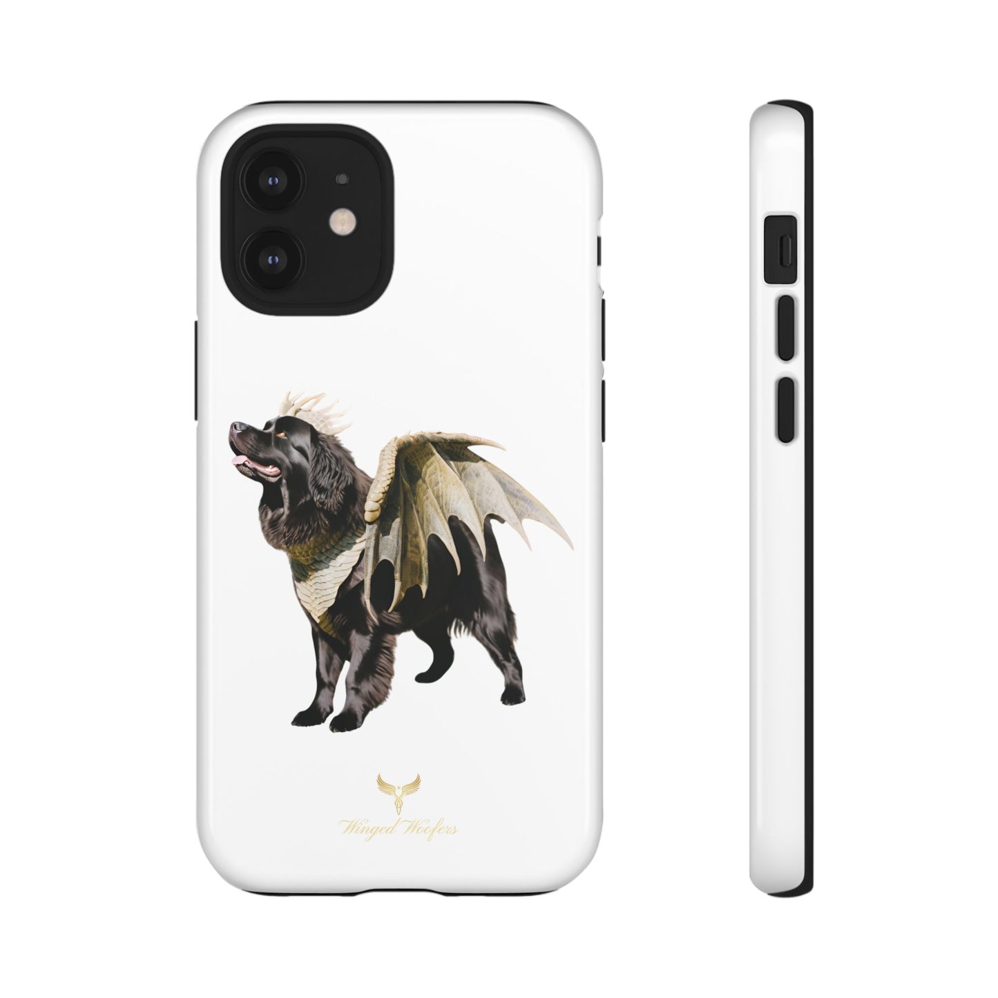 Magical Newfoundland Dog Phone Case - Tough & Stylish Cover with Winged Canine Design