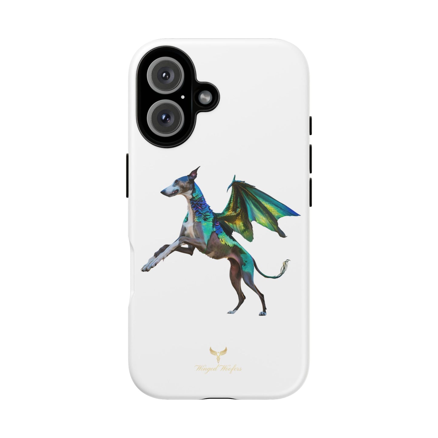 Fantasy Greyhound Dog Phone Case - Whimsical Winged Design for Pet Lovers