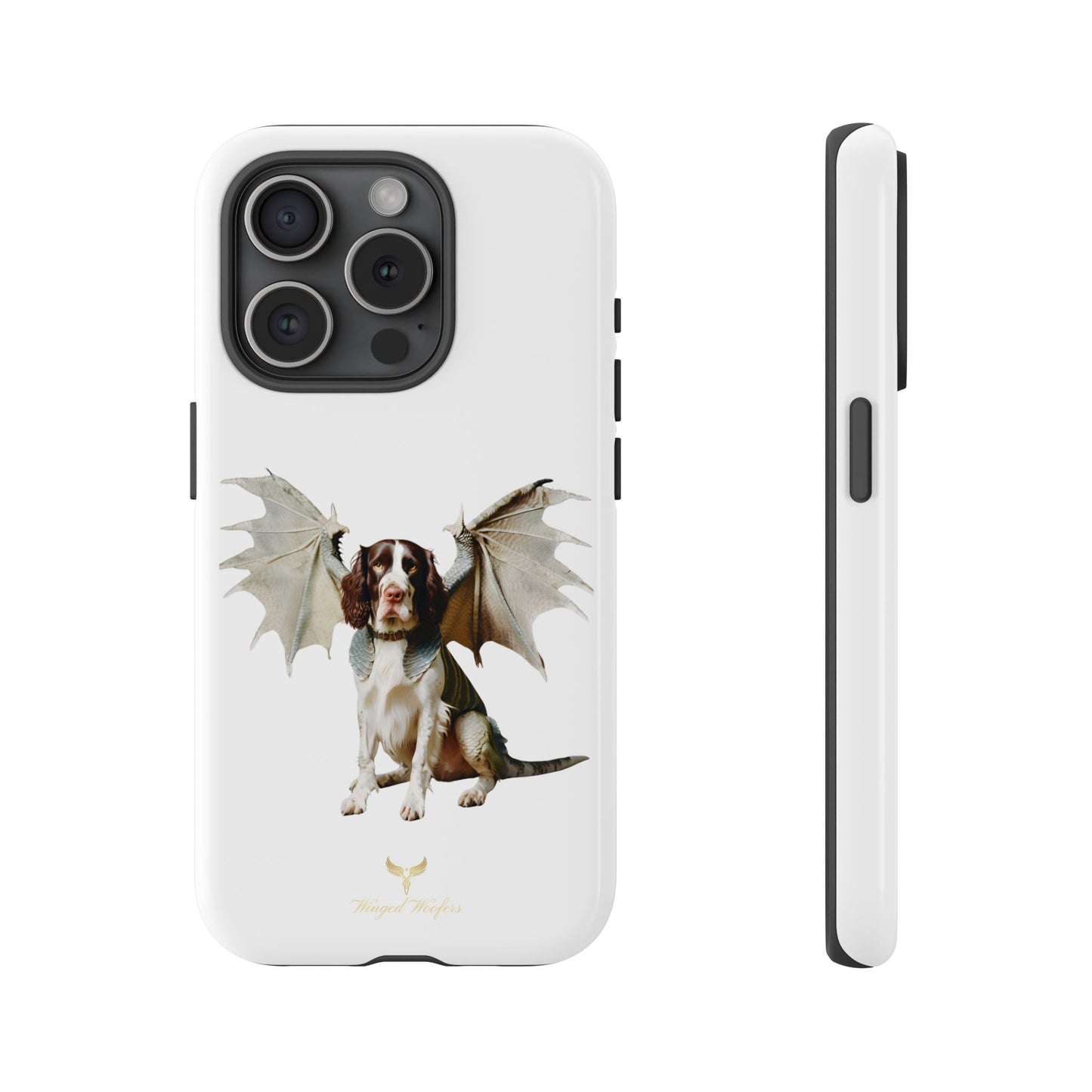 Fantasy Springer Spaniel Dog Phone Case - Tough Cases with Winged Companion Design