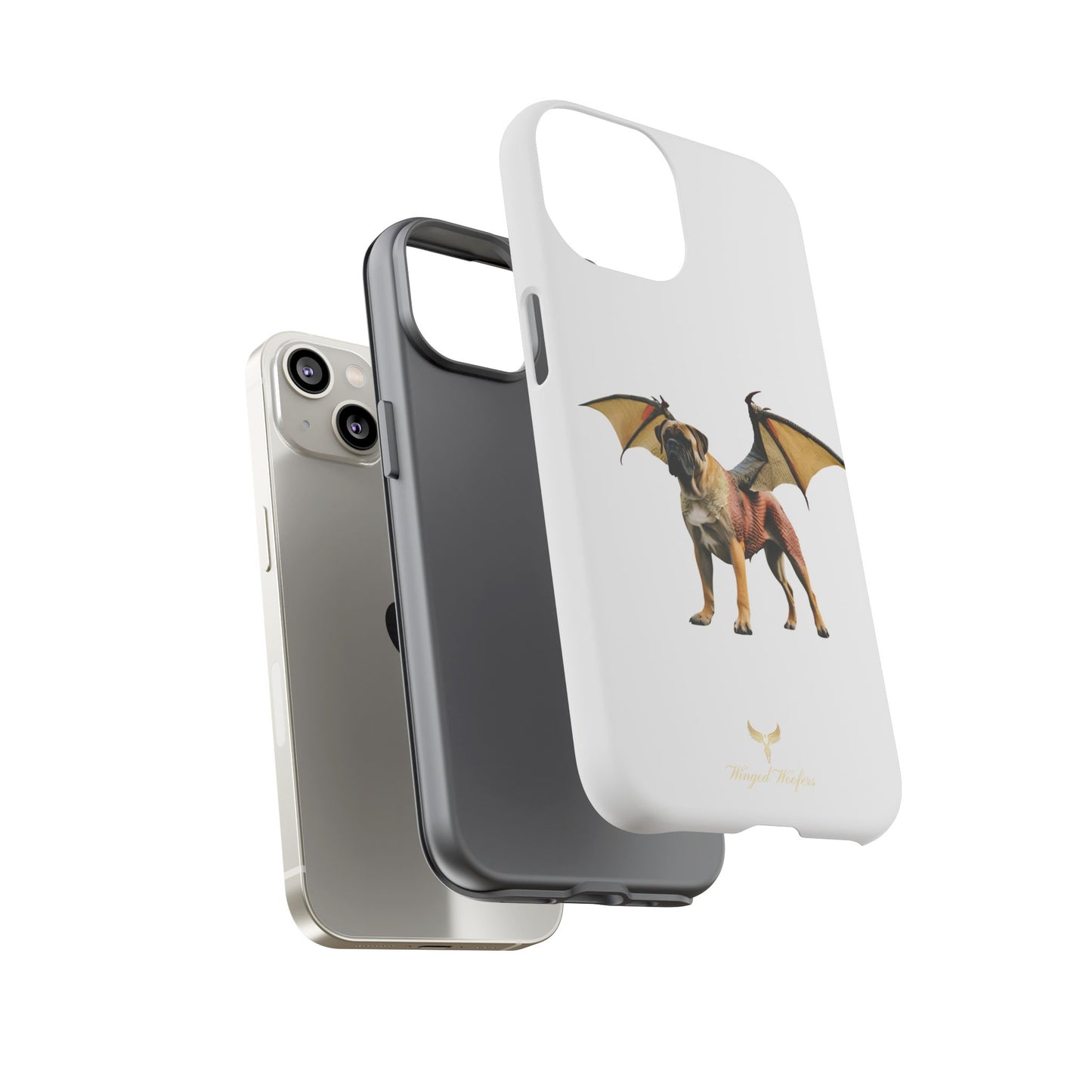 Fantasy Bullmastiff Dog Dragon Phone Case - Tough Cases with Winged Design