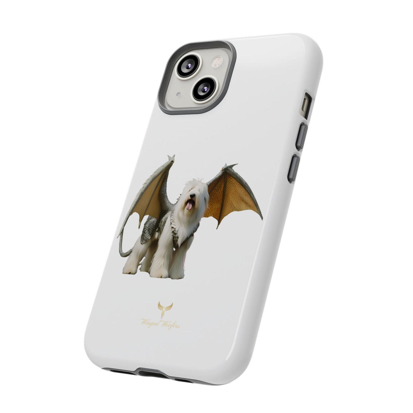 Fantasy Old English Sheepdog Phone Case - Tough Cases with Unique Dragon Wings Design