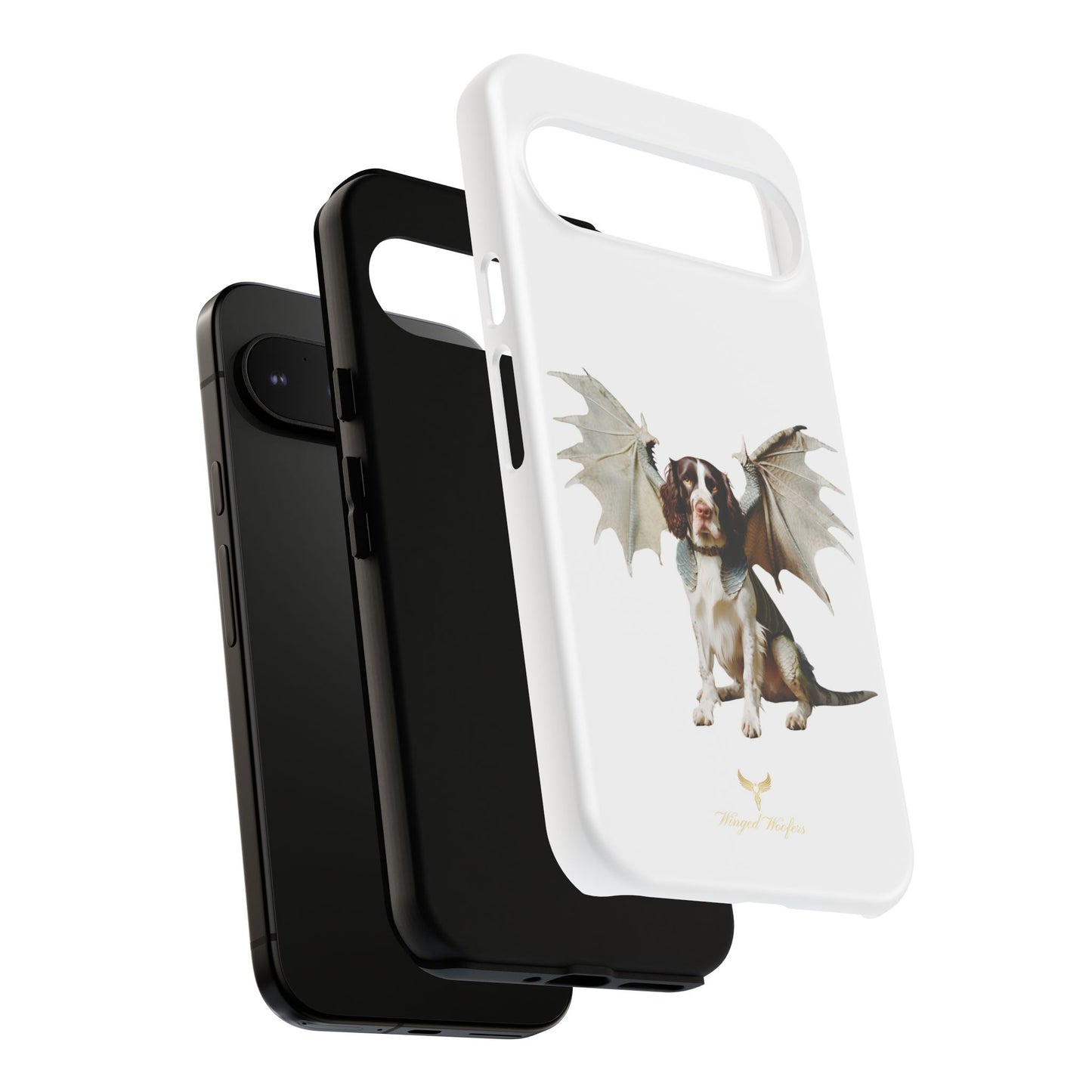 Fantasy Springer Spaniel Dog Phone Case - Tough Cases with Winged Companion Design