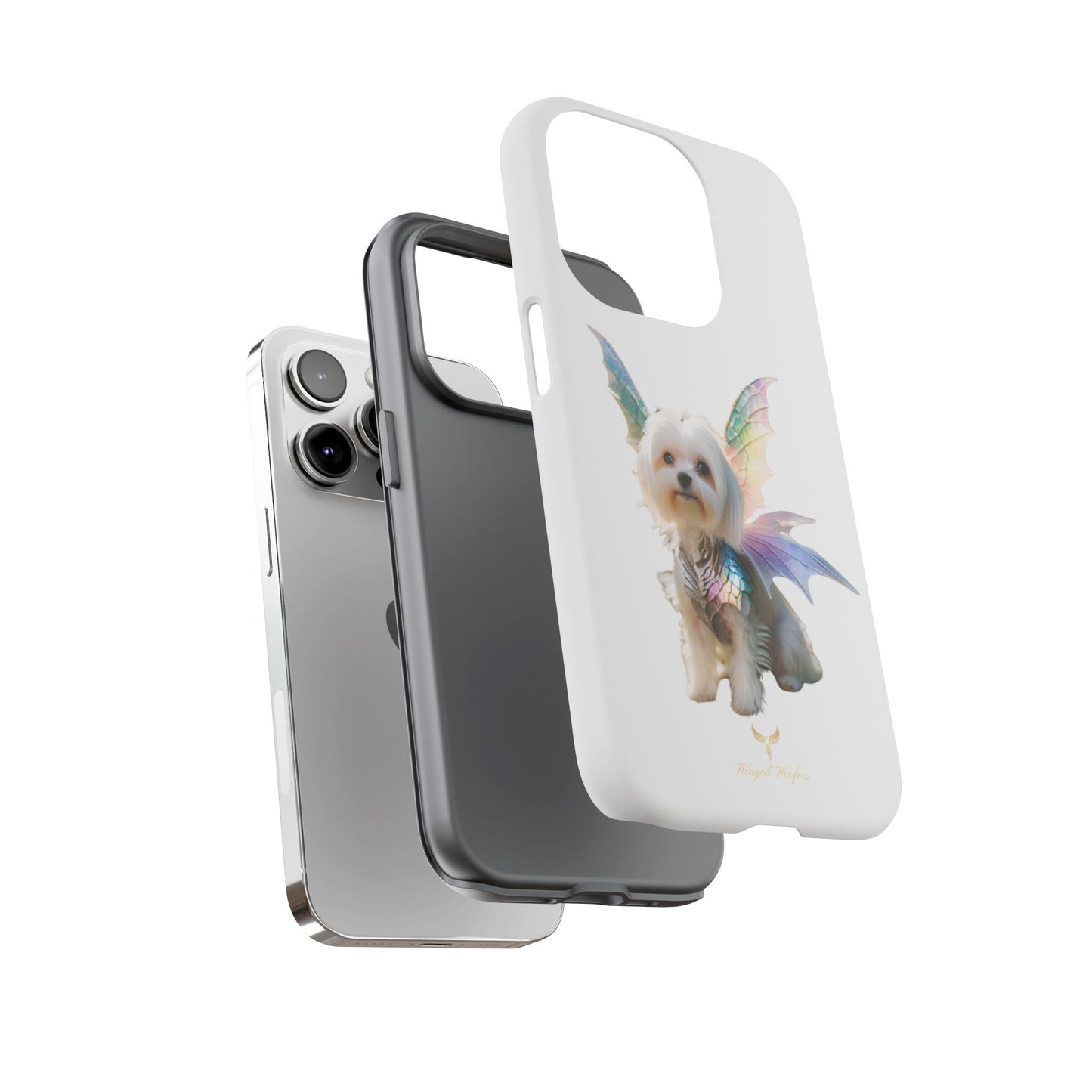 Maltese Dog with Wings Tough Phone Cases