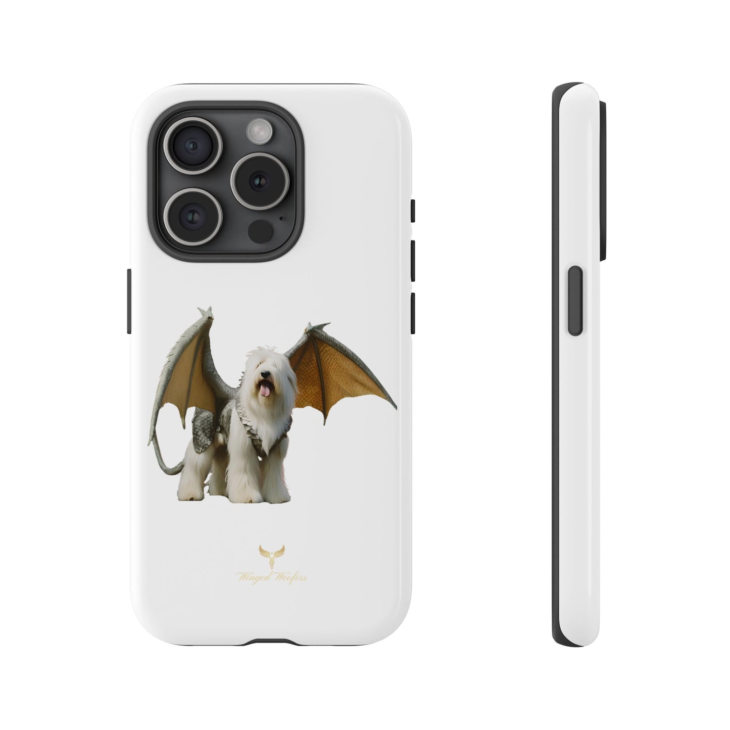 Fantasy Old English Sheepdog Phone Case - Tough Cases with Unique Dragon Wings Design