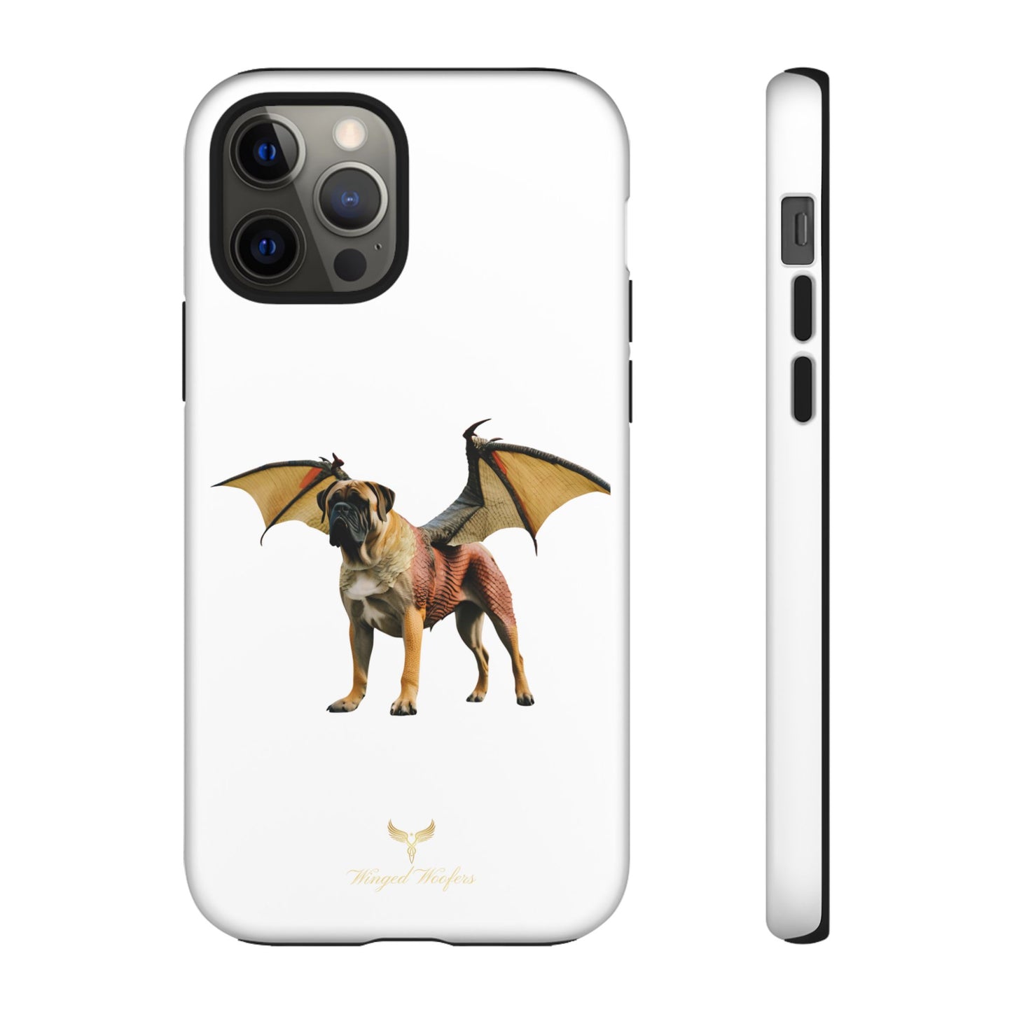 Fantasy Bullmastiff Dog Dragon Phone Case - Tough Cases with Winged Design