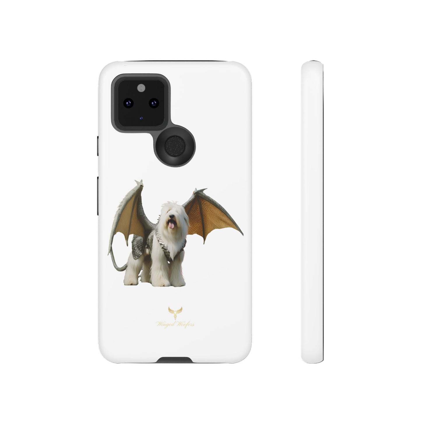 Fantasy Old English Sheepdog Phone Case - Tough Cases with Unique Dragon Wings Design