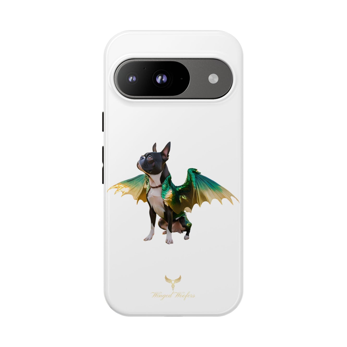 Fantasy Boston Terrier Dog Case - Tough Pet Protection with Wings Design