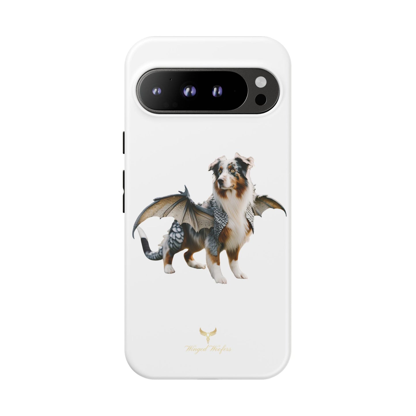 Fantasy Australian Shepherd Dog Phone Case with Wings - Tough Cases for Animal Lovers