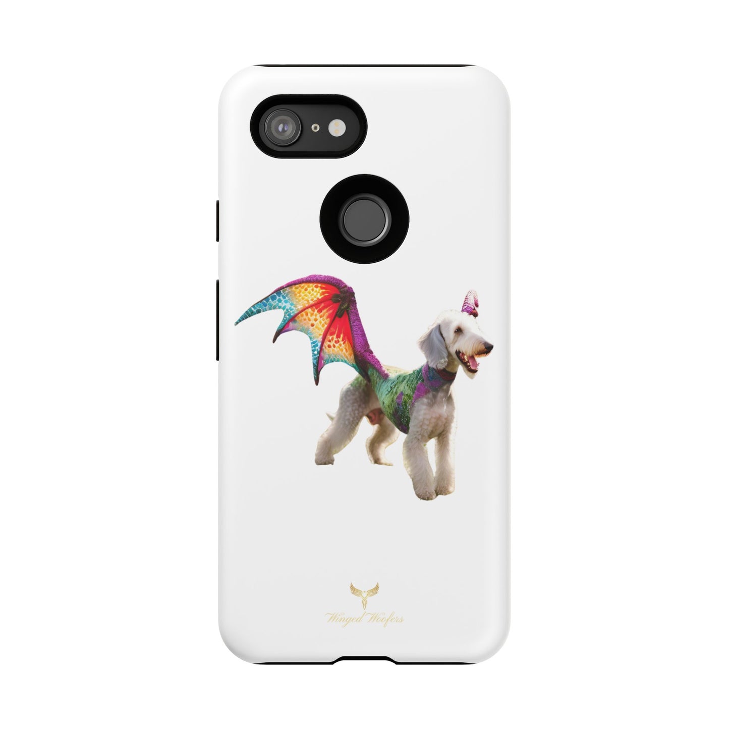 Mythical Bedlington Terrier with Wings Dog iPhone Case | Tough Cases for Pet Lovers