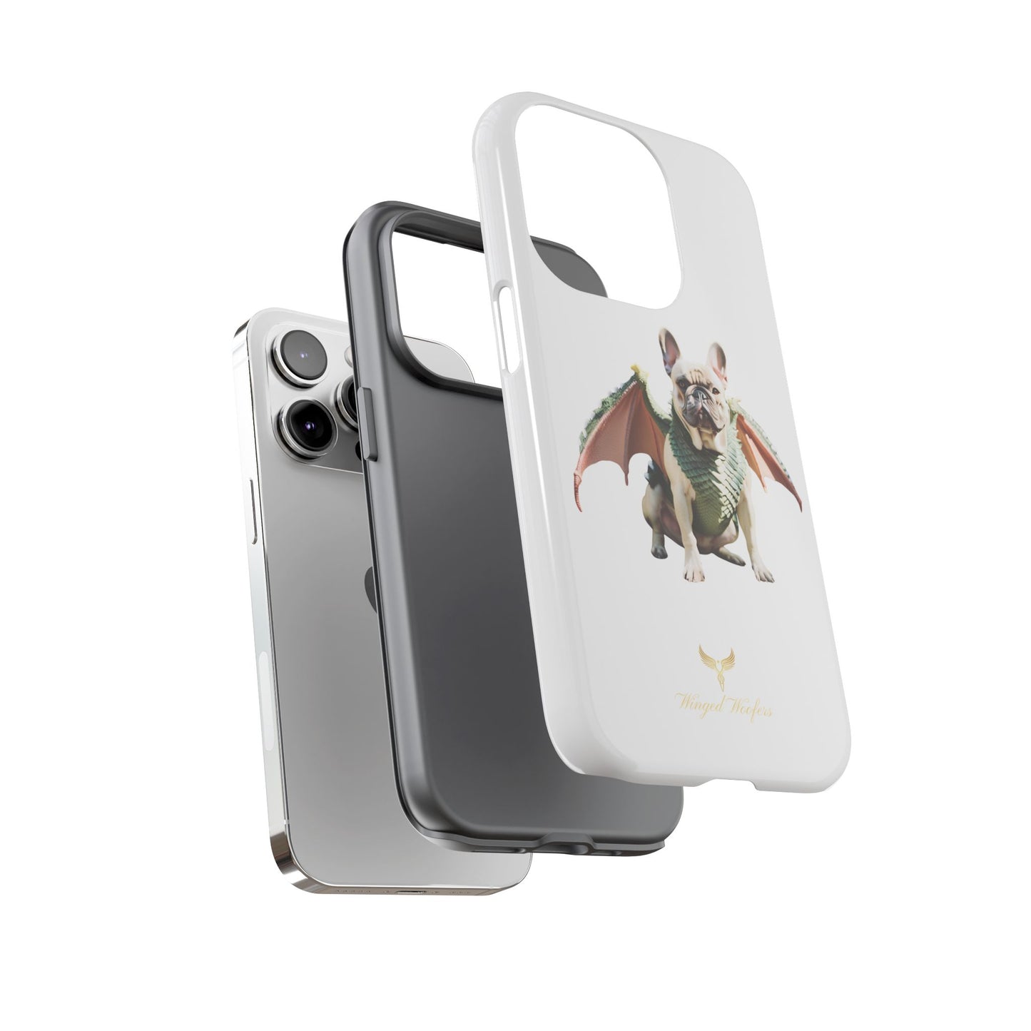 Fantasy French Bulldog Pet Phone Case with Dog in Wings Design