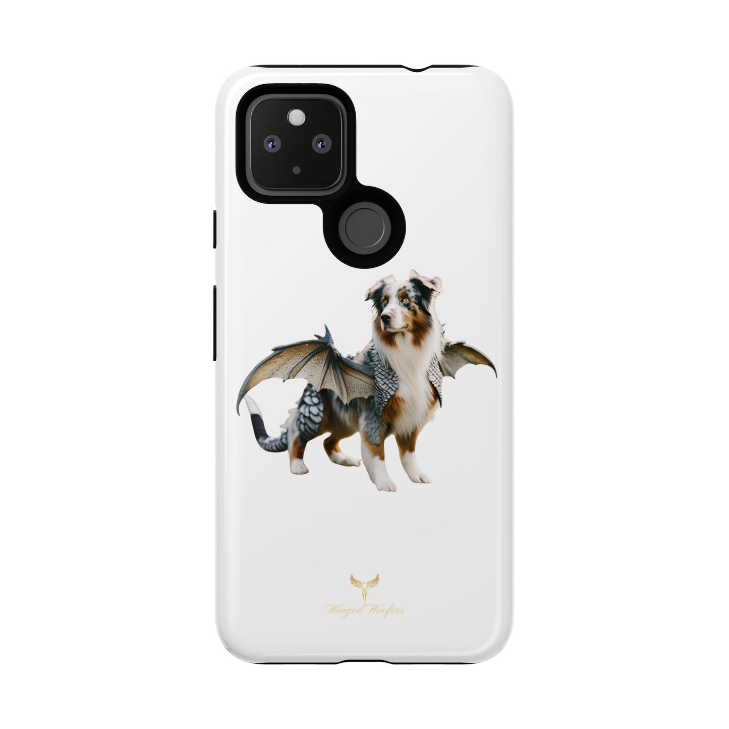 Fantasy Australian Shepherd Dog Phone Case with Wings - Tough Cases for Animal Lovers