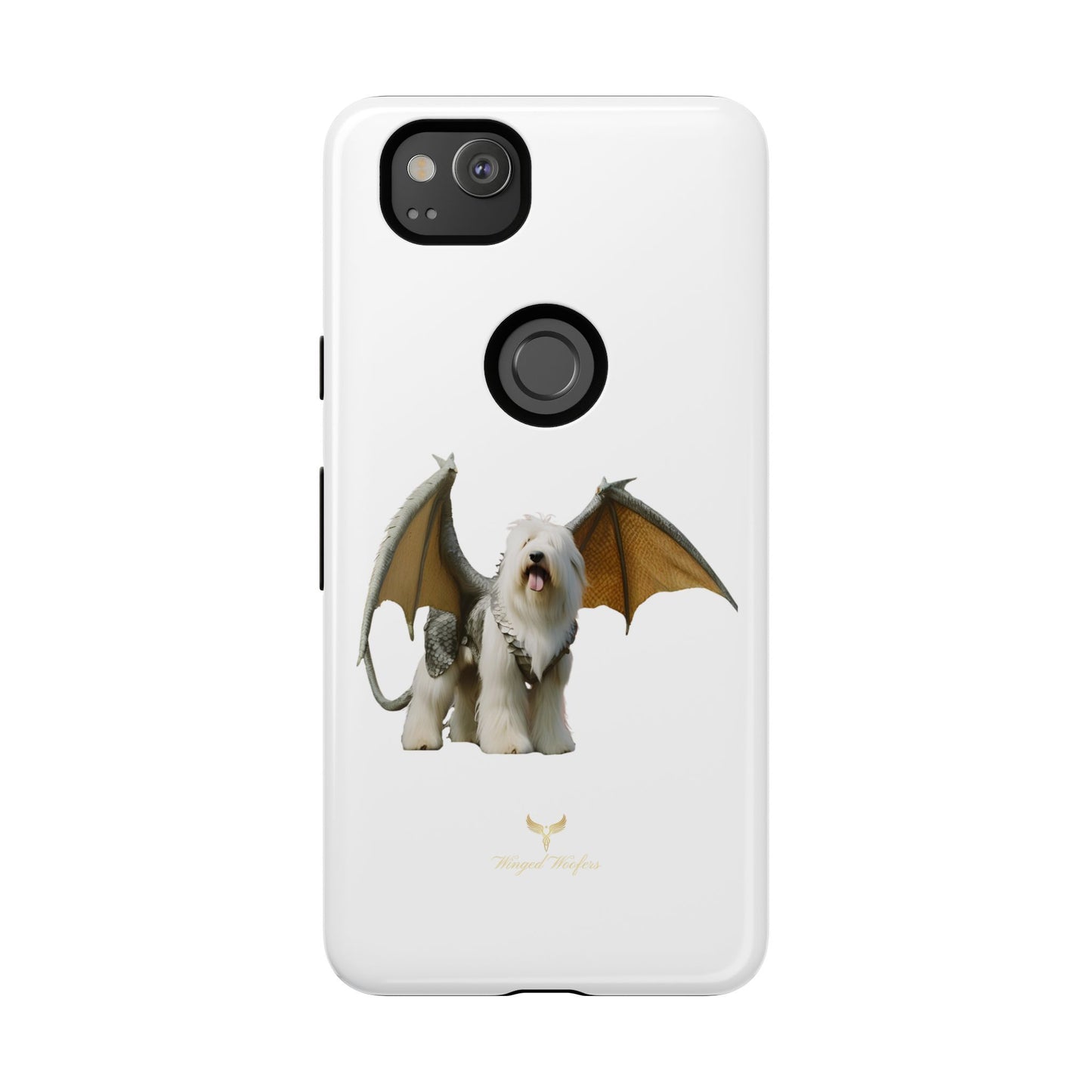 Fantasy Old English Sheepdog Phone Case - Tough Cases with Unique Dragon Wings Design