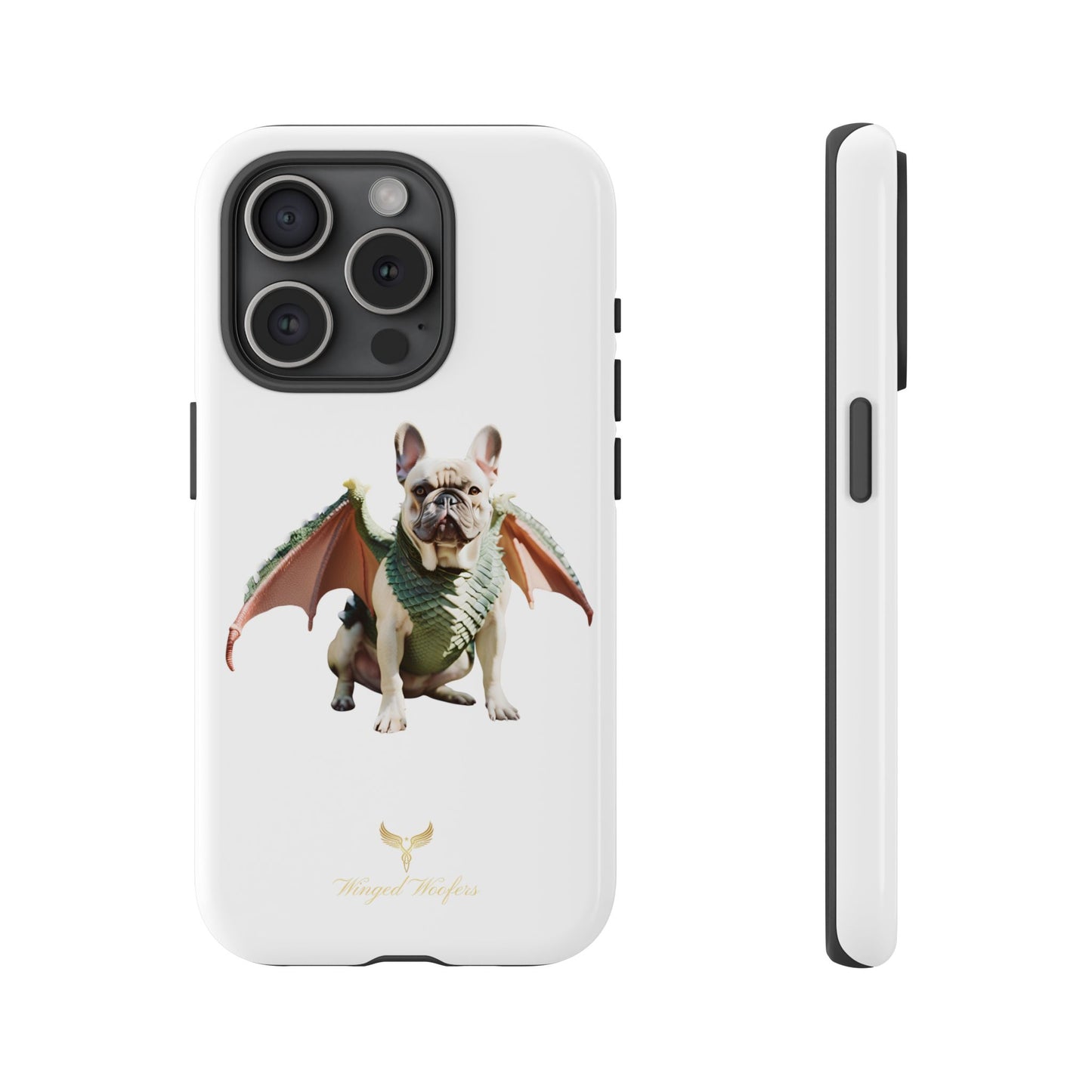 Fantasy French Bulldog Pet Phone Case with Dog in Wings Design