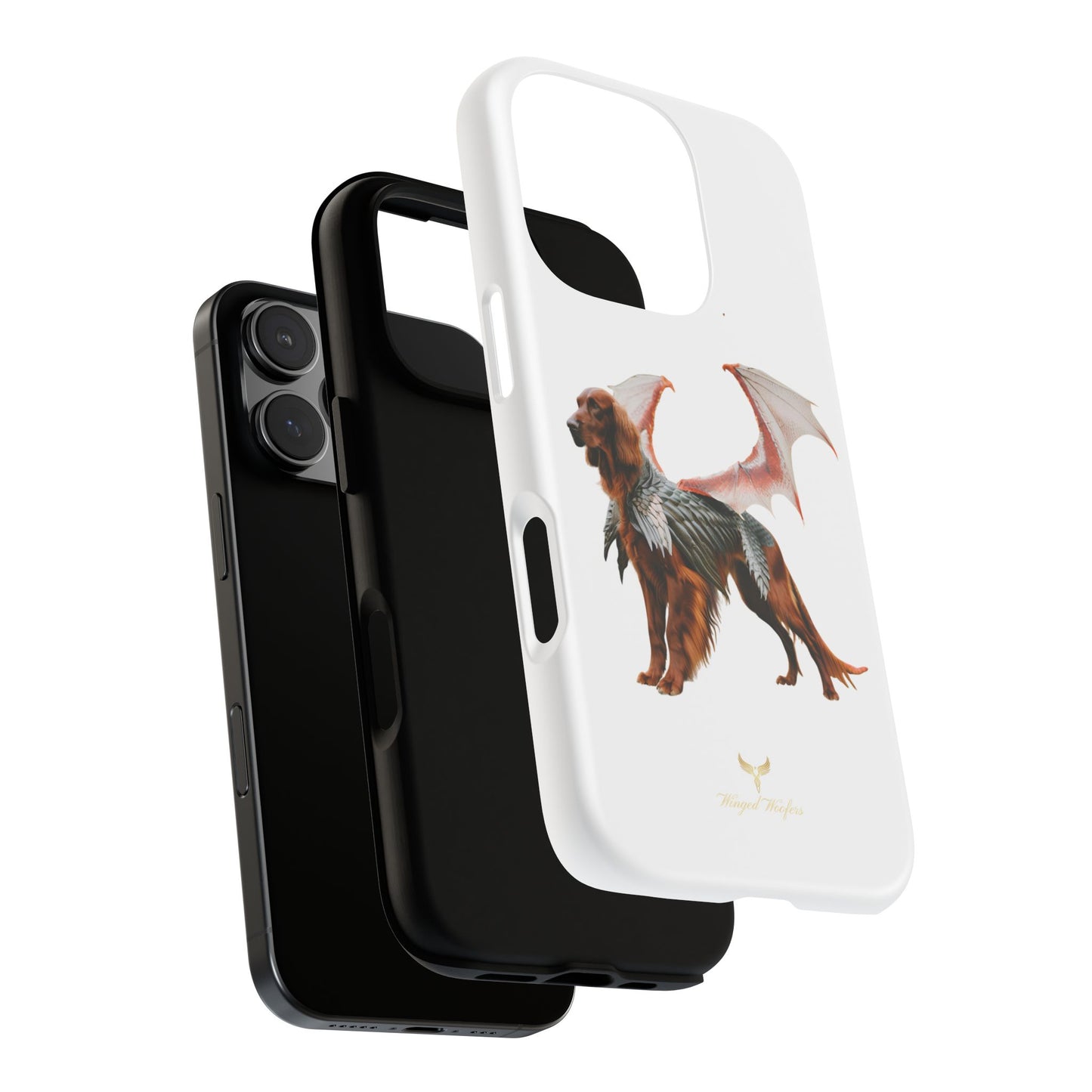 Fantasy Irish Setter with Dragon Wings Phone Case - Tough Cases with Winged Dog Design