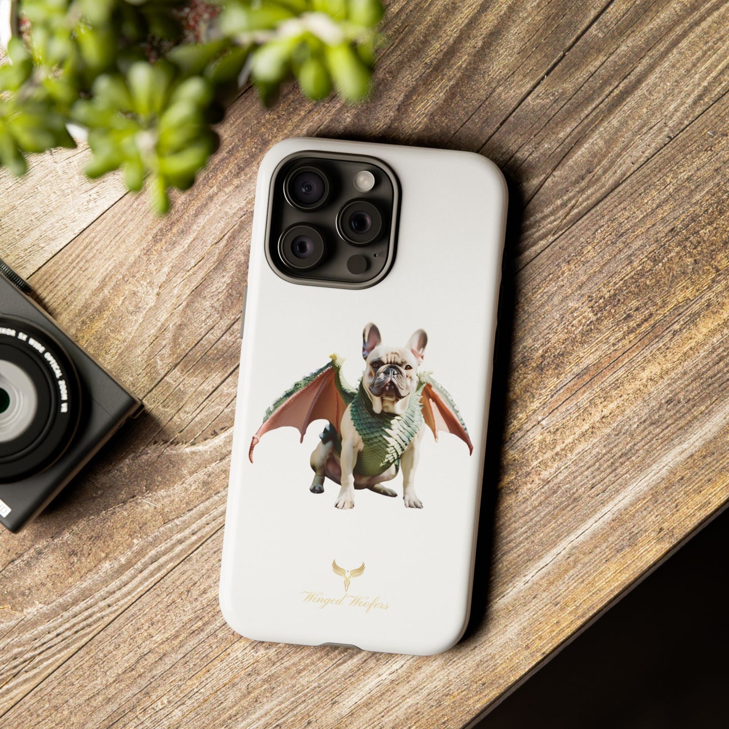 Fantasy French Bulldog Pet Phone Case with Dog in Wings Design