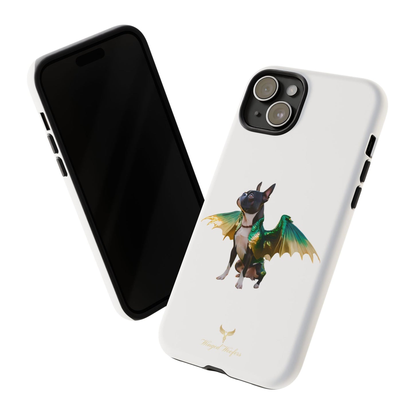 Fantasy Boston Terrier Dog Case - Tough Pet Protection with Wings Design