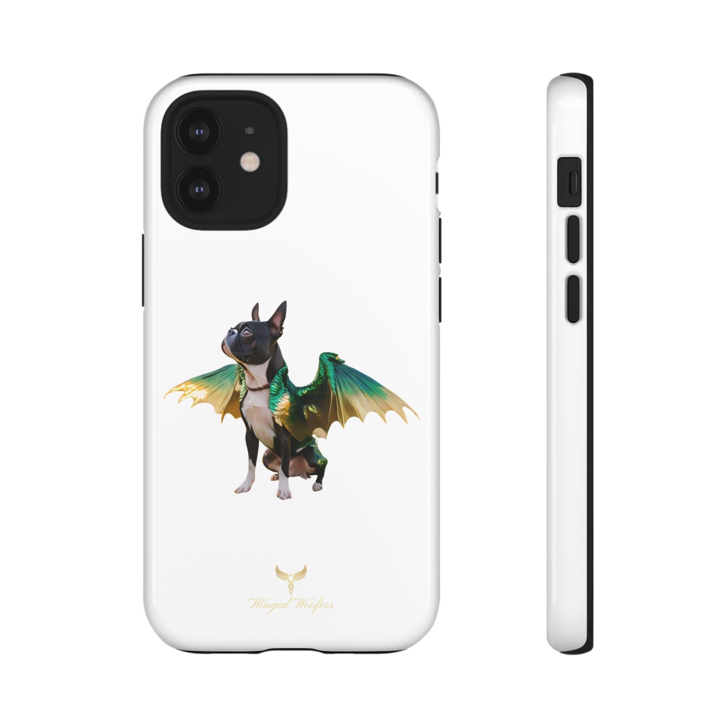 Fantasy Boston Terrier Dog Case - Tough Pet Protection with Wings Design