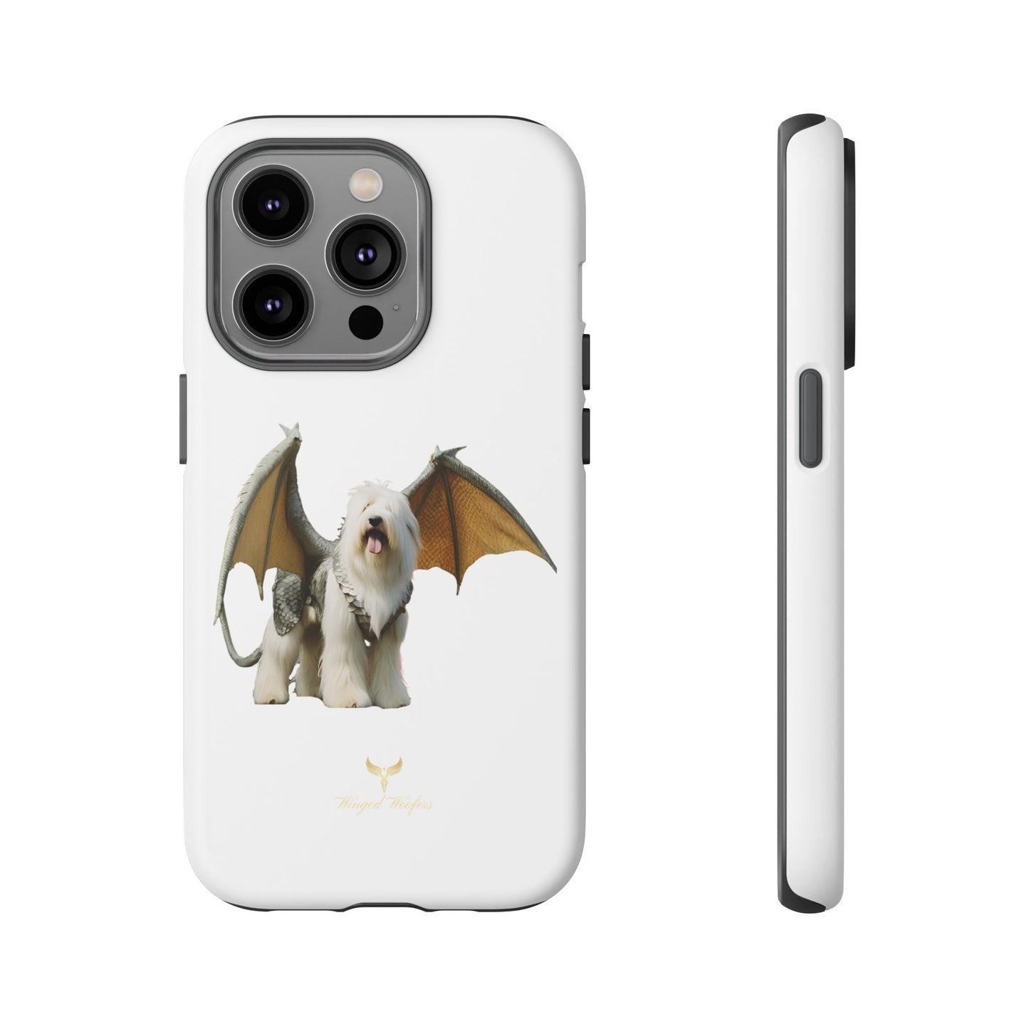 Fantasy Old English Sheepdog Phone Case - Tough Cases with Unique Dragon Wings Design