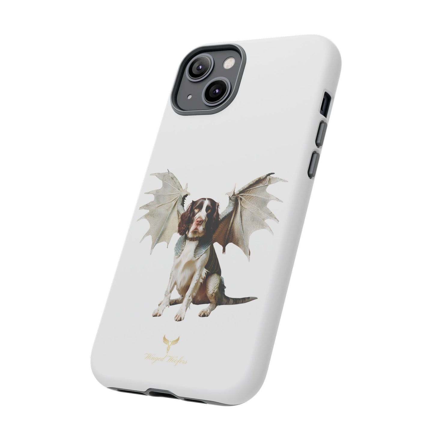 Fantasy Springer Spaniel Dog Phone Case - Tough Cases with Winged Companion Design