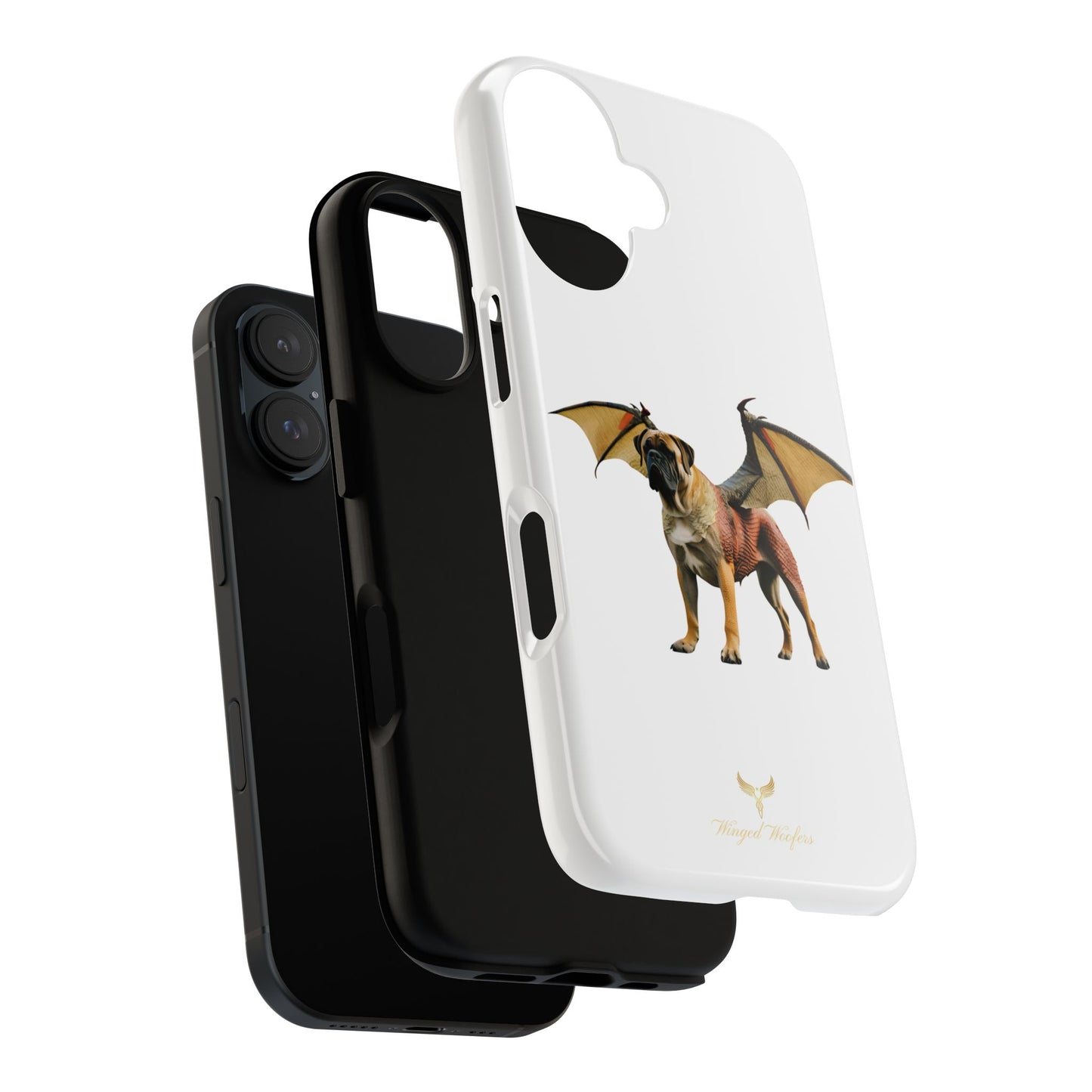 Fantasy Bullmastiff Dog Dragon Phone Case - Tough Cases with Winged Design