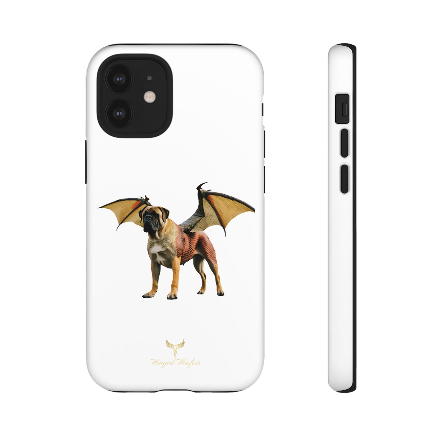 Fantasy Bullmastiff Dog Dragon Phone Case - Tough Cases with Winged Design