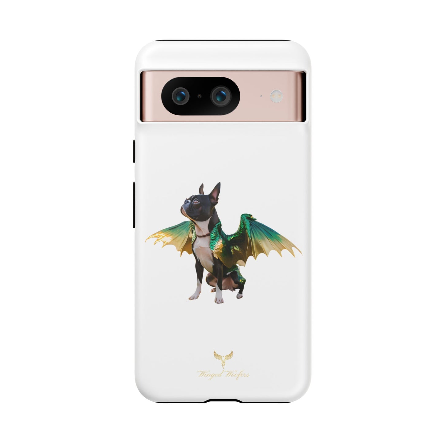 Fantasy Boston Terrier Dog Case - Tough Pet Protection with Wings Design