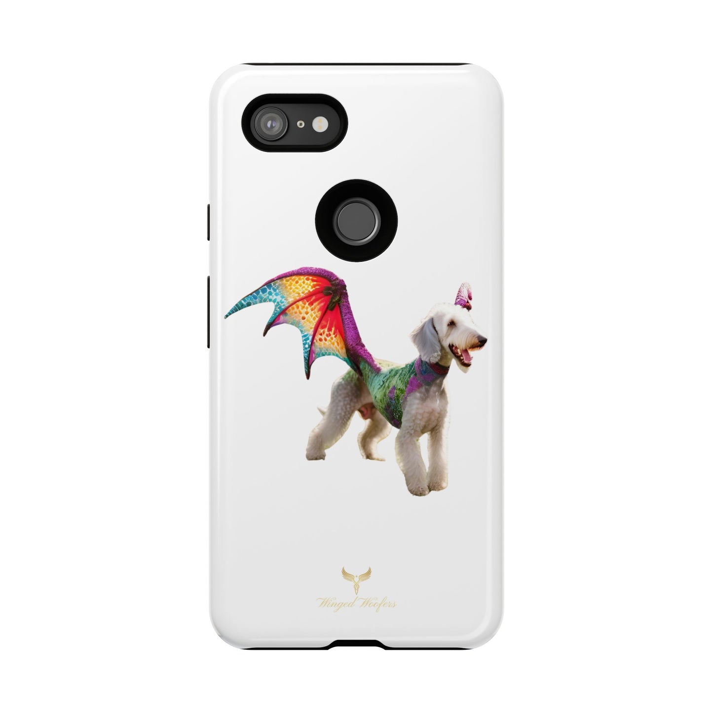 Mythical Bedlington Terrier with Wings Dog iPhone Case | Tough Cases for Pet Lovers