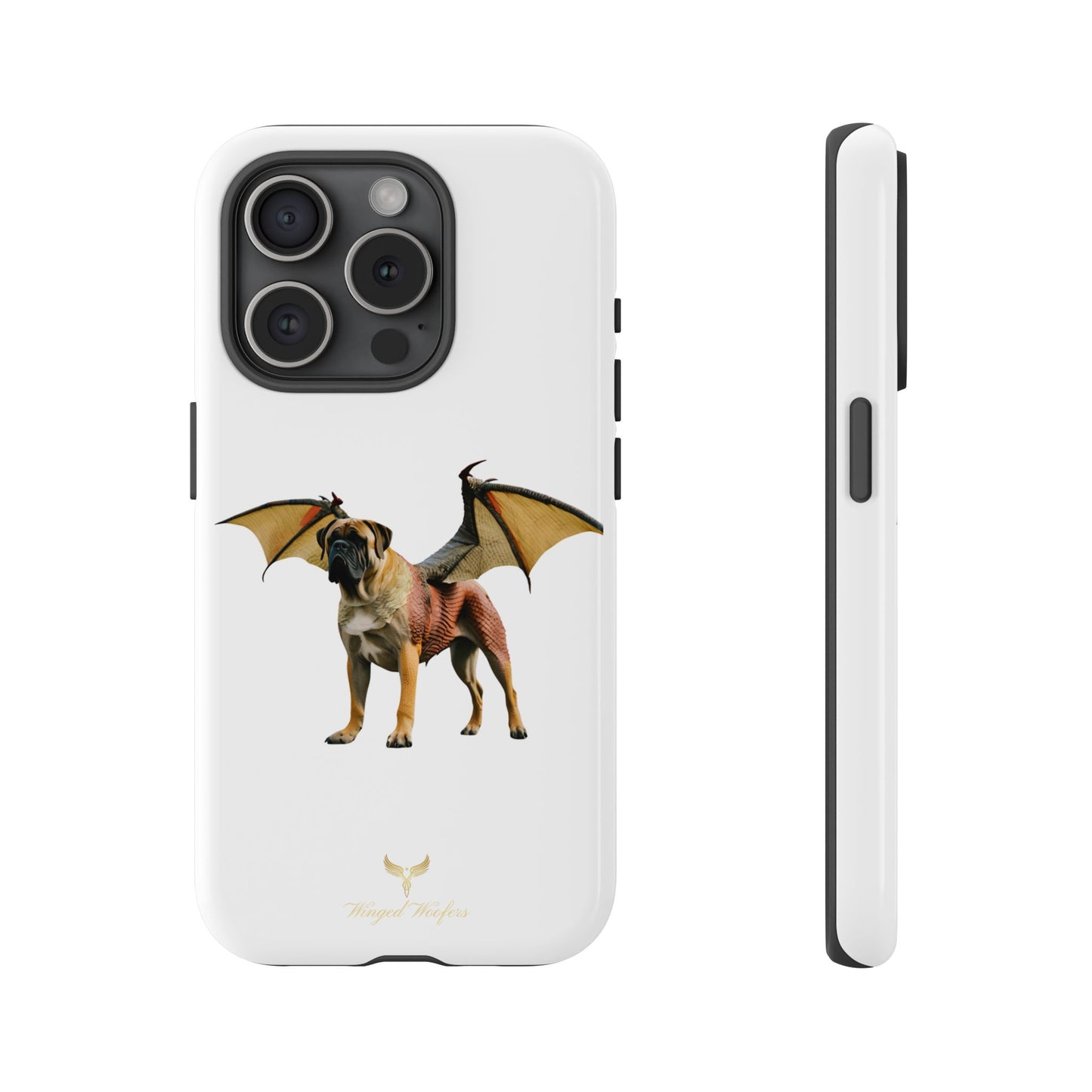 Fantasy Bullmastiff Dog Dragon Phone Case - Tough Cases with Winged Design