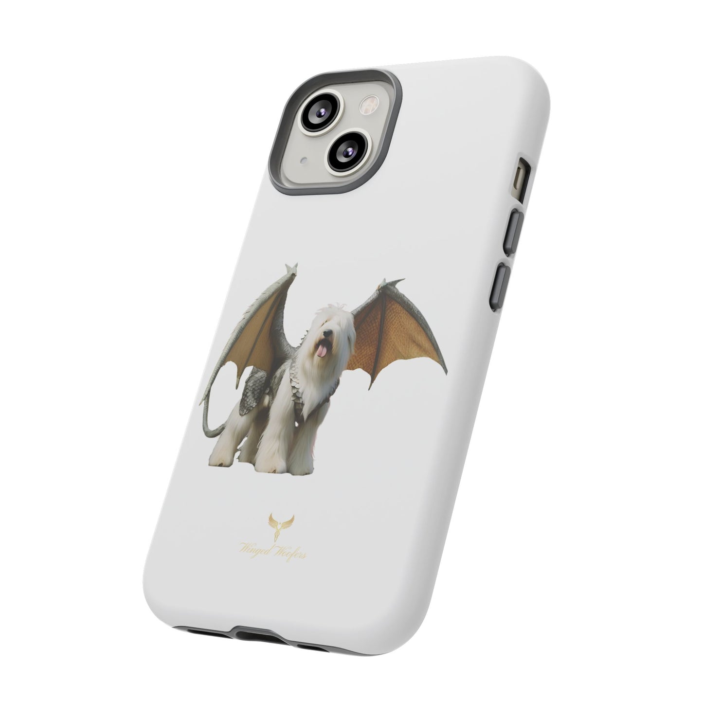 Fantasy Old English Sheepdog Phone Case - Tough Cases with Unique Dragon Wings Design