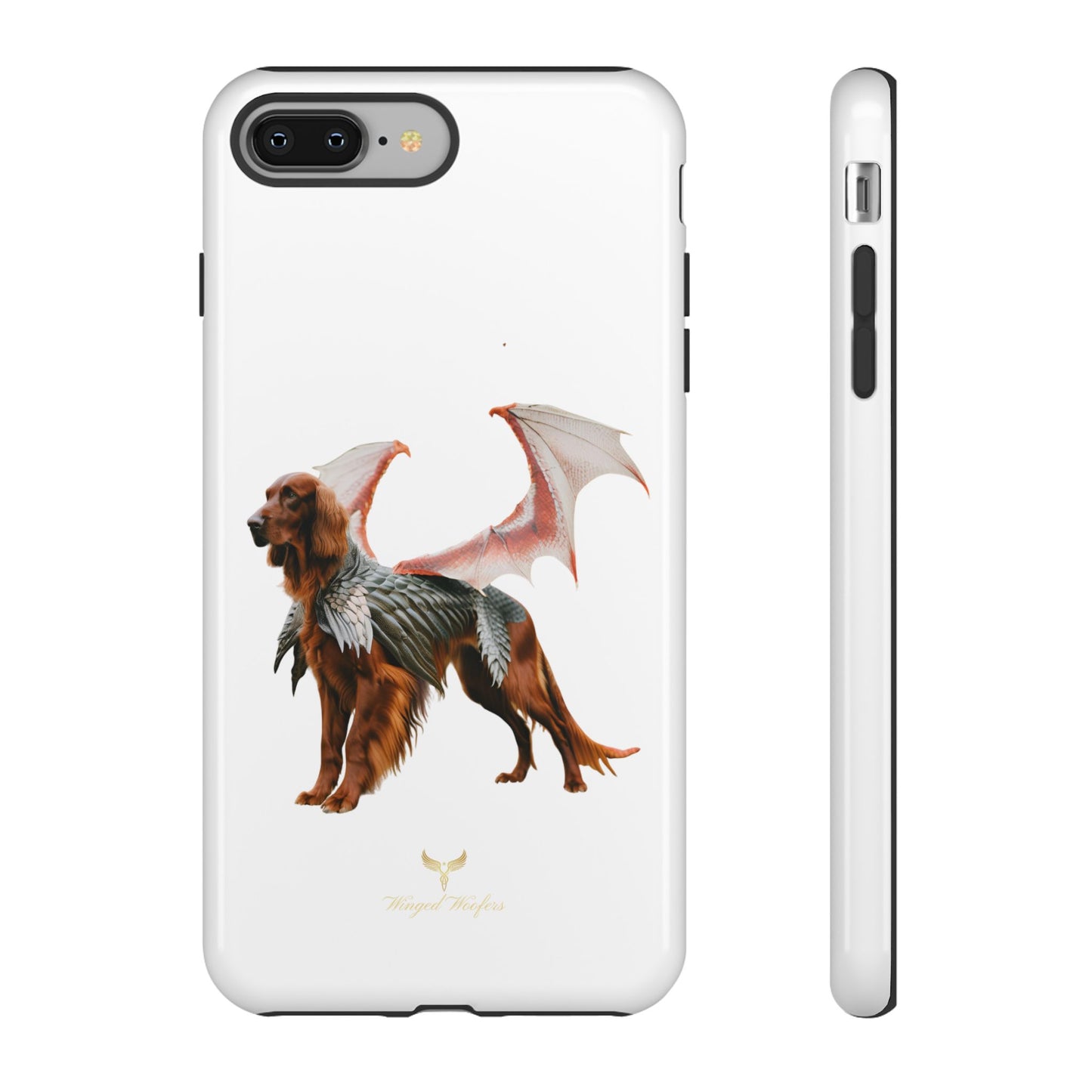 Fantasy Irish Setter with Dragon Wings Phone Case - Tough Cases with Winged Dog Design