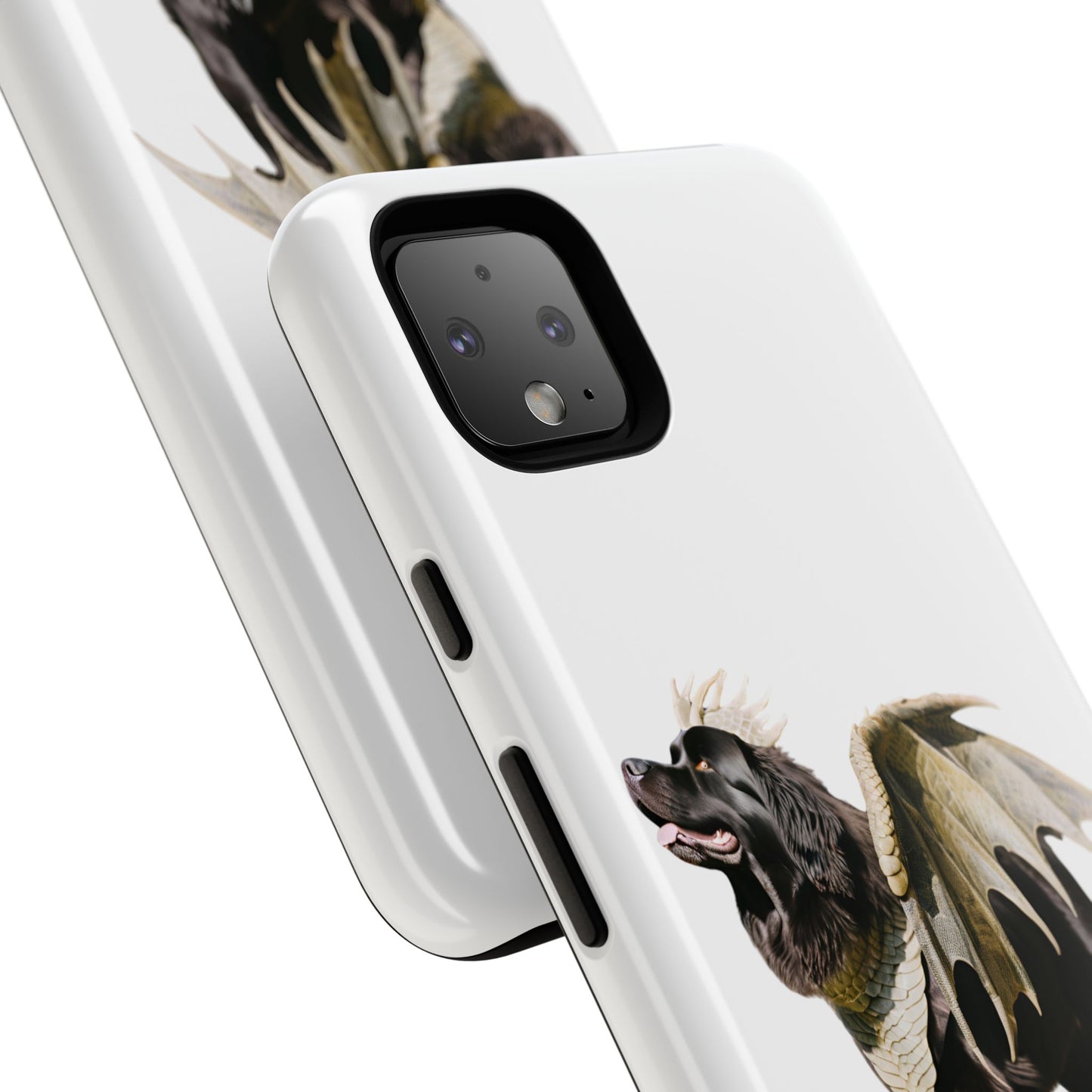 Magical Newfoundland Dog Phone Case - Tough & Stylish Cover with Winged Canine Design