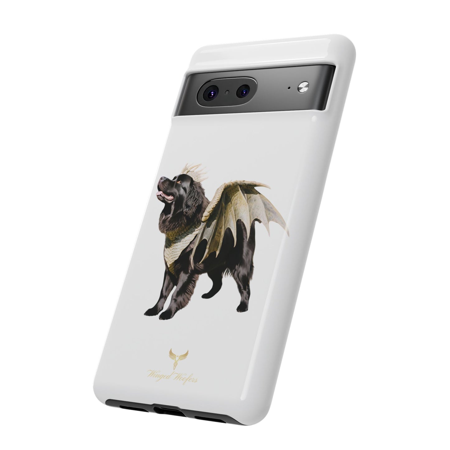 Magical Newfoundland Dog Phone Case - Tough & Stylish Cover with Winged Canine Design