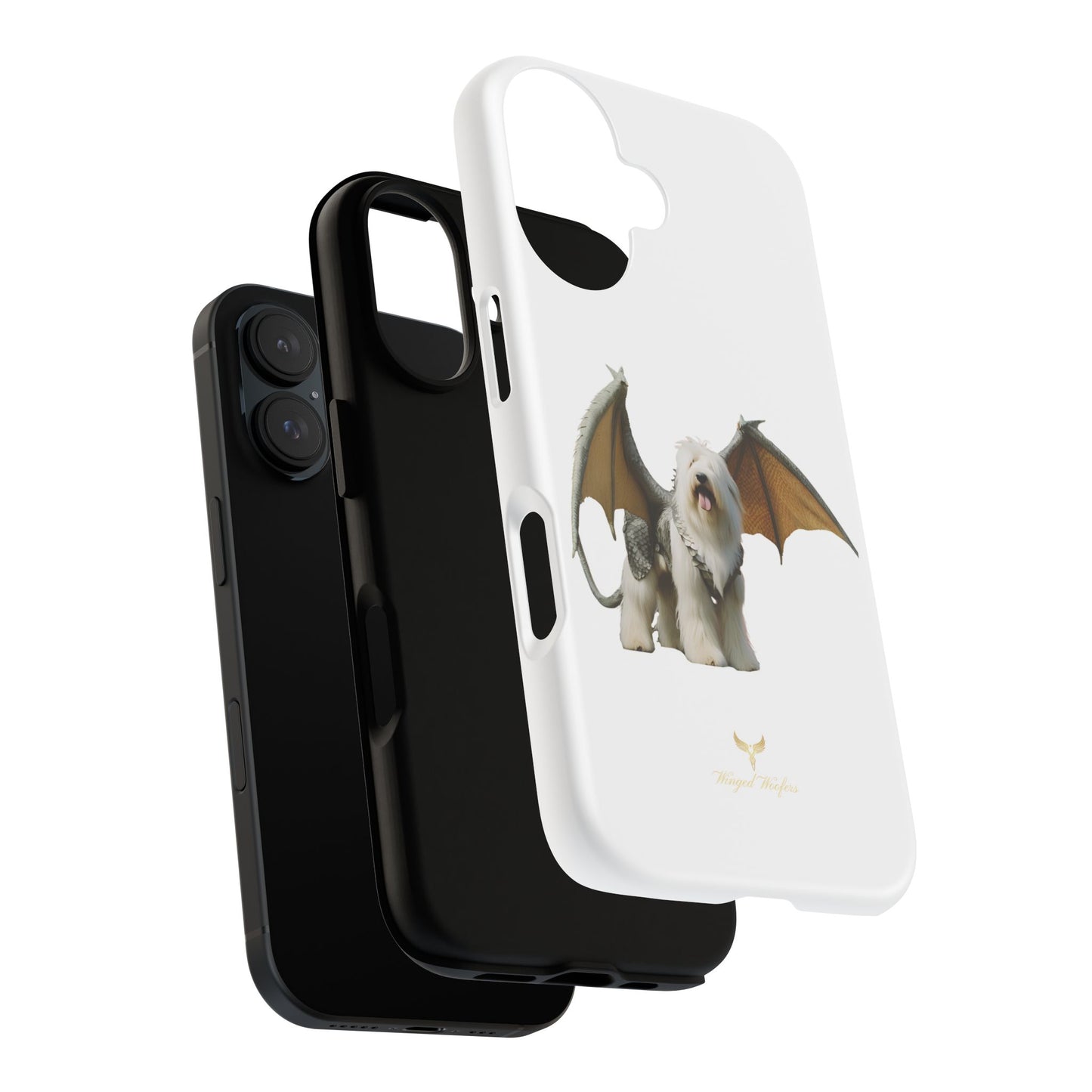 Fantasy Old English Sheepdog Phone Case - Tough Cases with Unique Dragon Wings Design